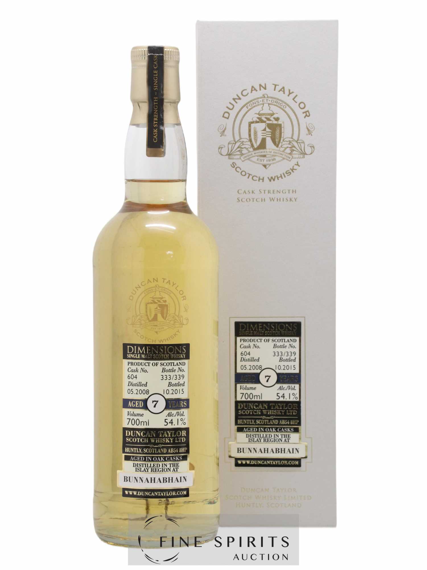 Bunnahabhain 7 years 2008 Duncan Taylor Dimensions Cask n°604 - One of 339 - bottled 2015