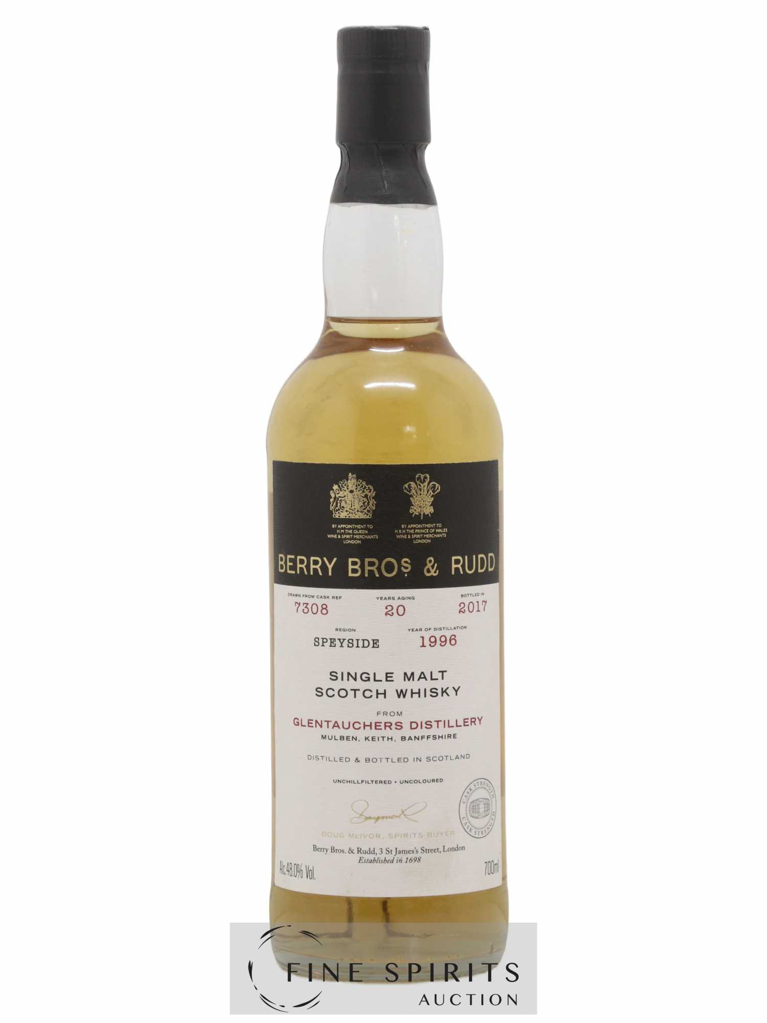 Glentauchers 20 years 1996 Berry Bros & Rudd Cask Ref 7308 - bottled 2017