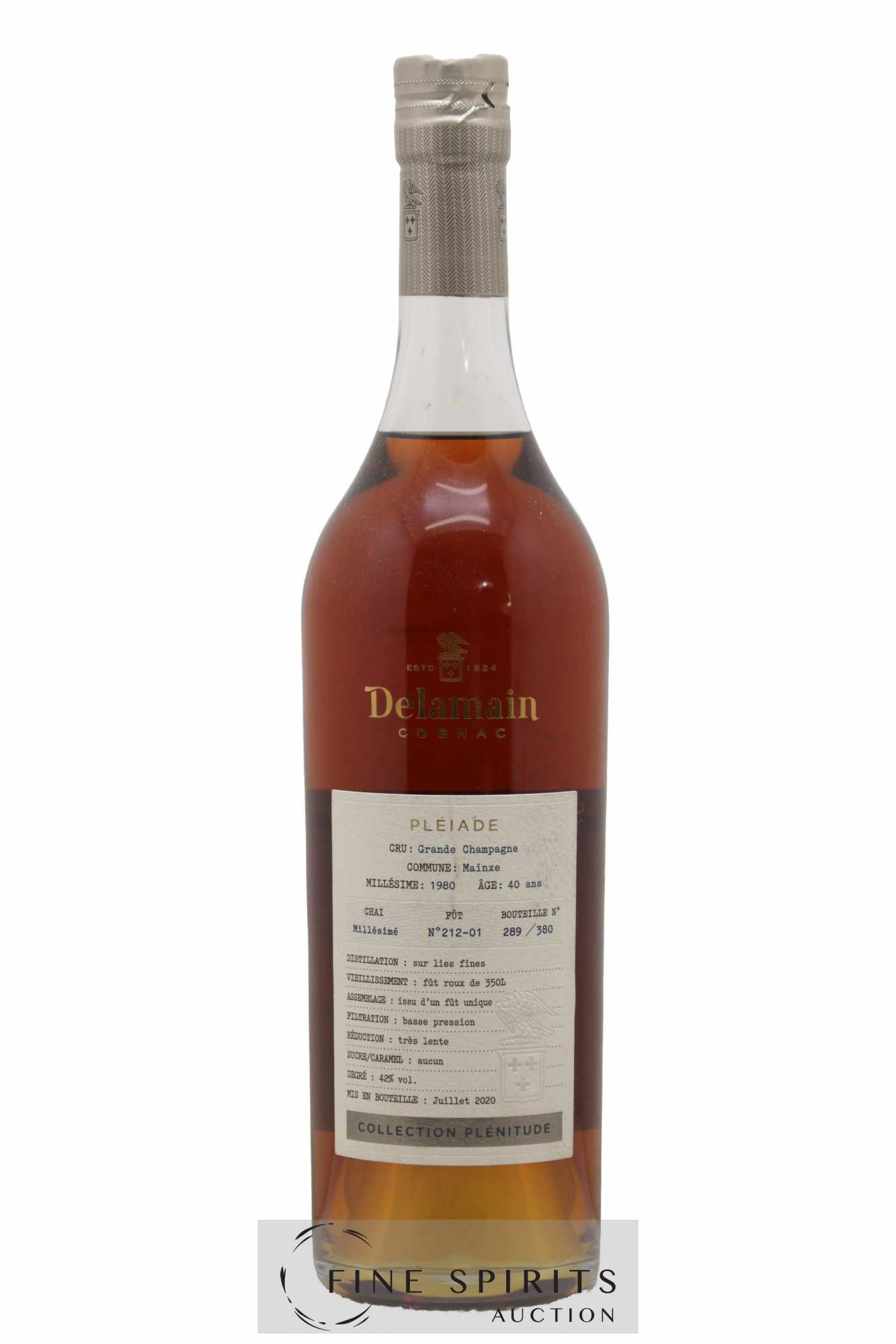 Delamain 40 years 1980 Of. Pléiade Fût n°212-01 - One of 380 - bottled 2020 Collection Plénitude