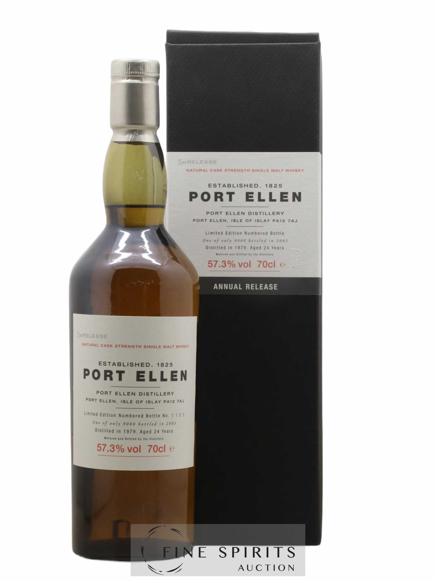 Port Ellen 24 years 1979 Of. 3rd Release Natural Cask Strength - One of 9000 - bottled in 2003 Limited Edi