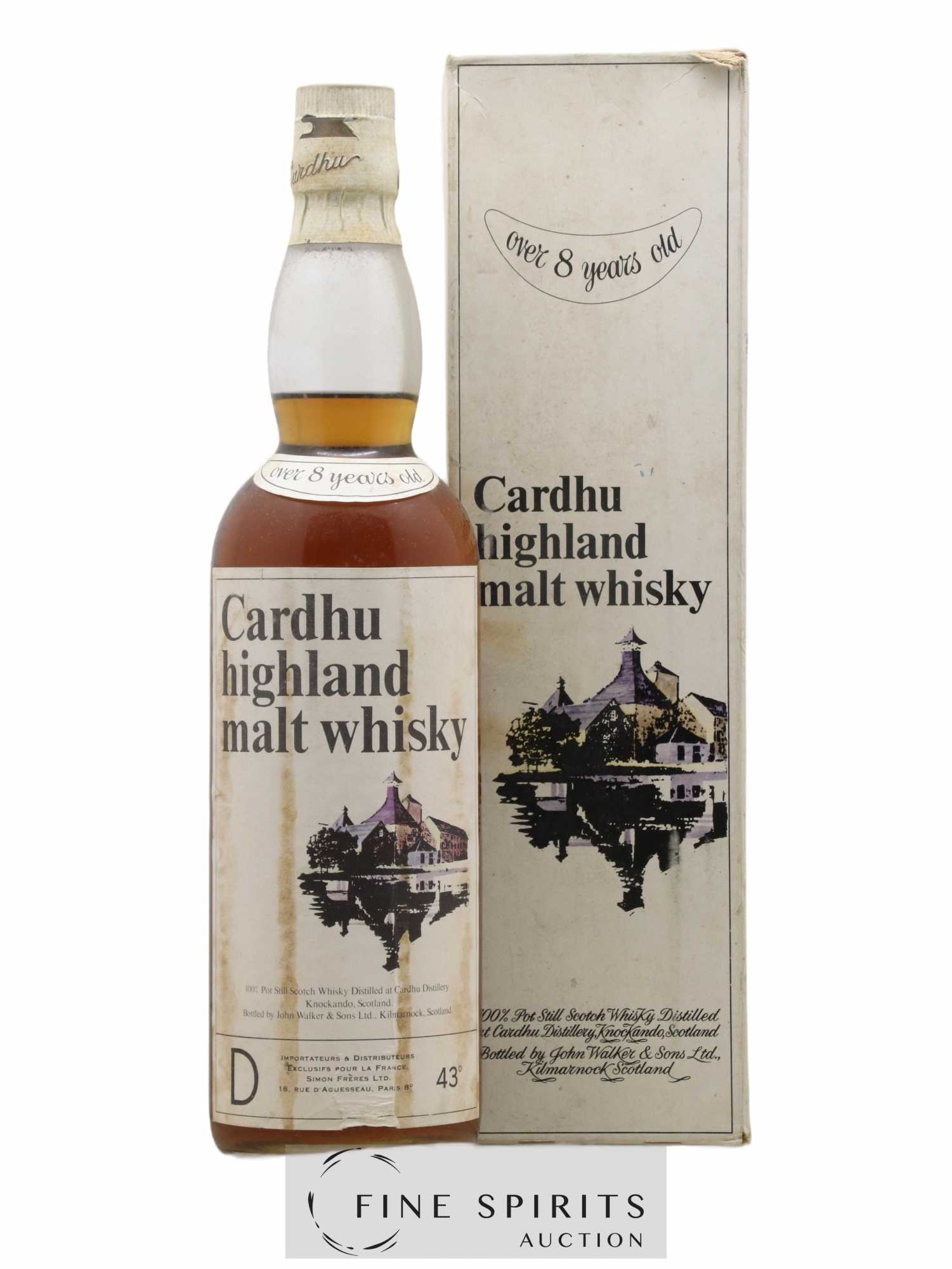 Cardhu 8 years Of. (1960's) Simon Frères Import