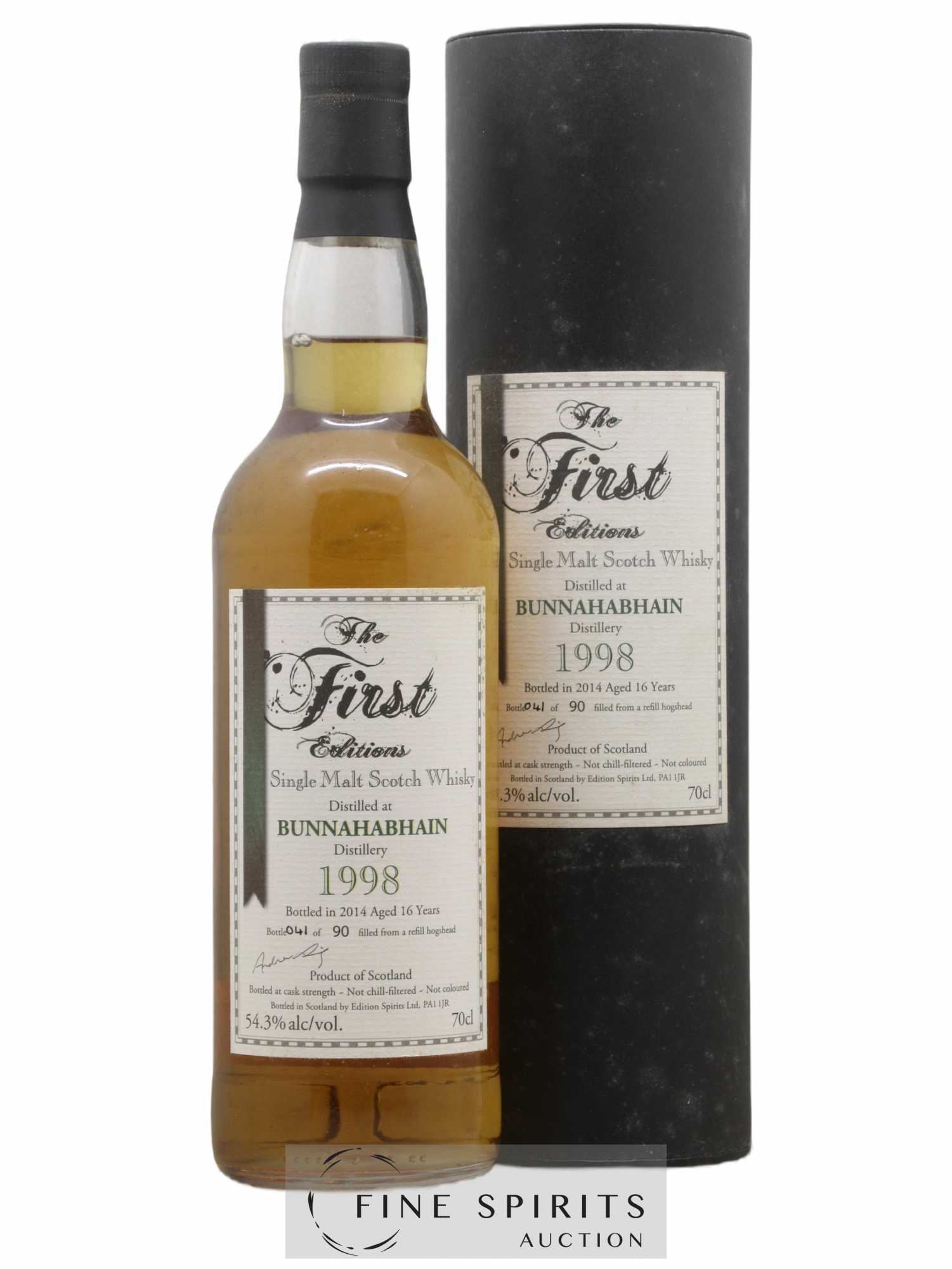Bunnahabhain 16 years 1998 Edition Spirits Refill Hogshead - One of 90 - bottled 2014 The First Editions