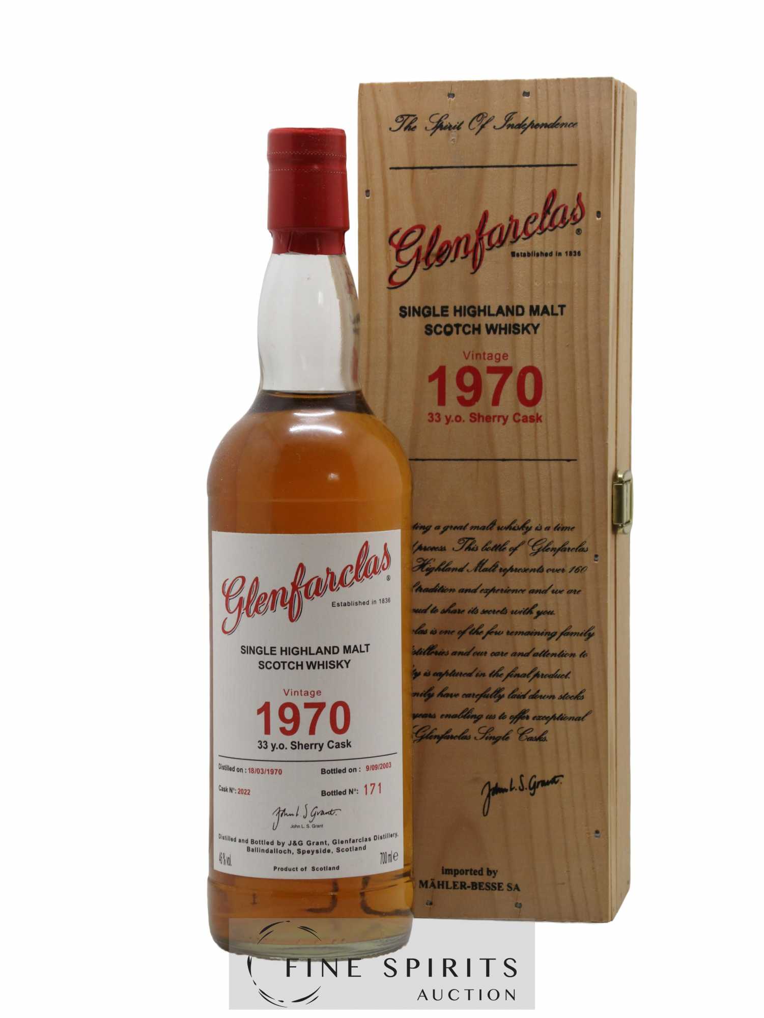 Glenfarclas 33 years 1970 Of. Sherry Cask n°2022 - bottled 2003