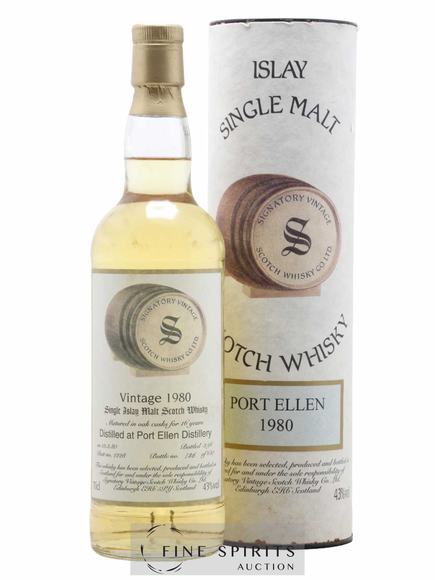 Port Ellen 16 years 1980 Signatory Vintage Butt n°1228 - One of 640 - bottled 1996