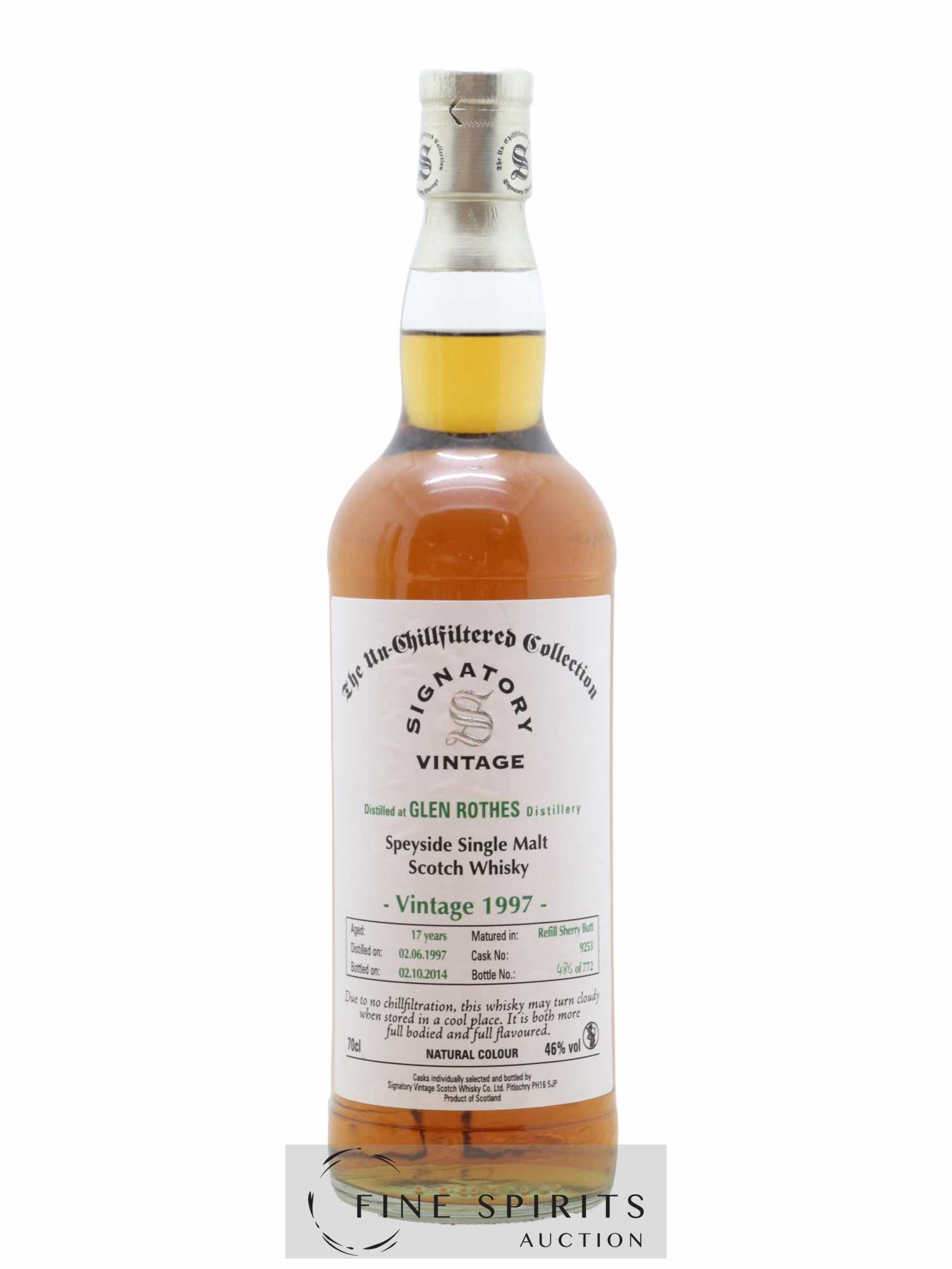 Acheter Glenrothes 17 years 1997 Signatory Vintage Cask n°9253 One of 772 bottled 2014 The
