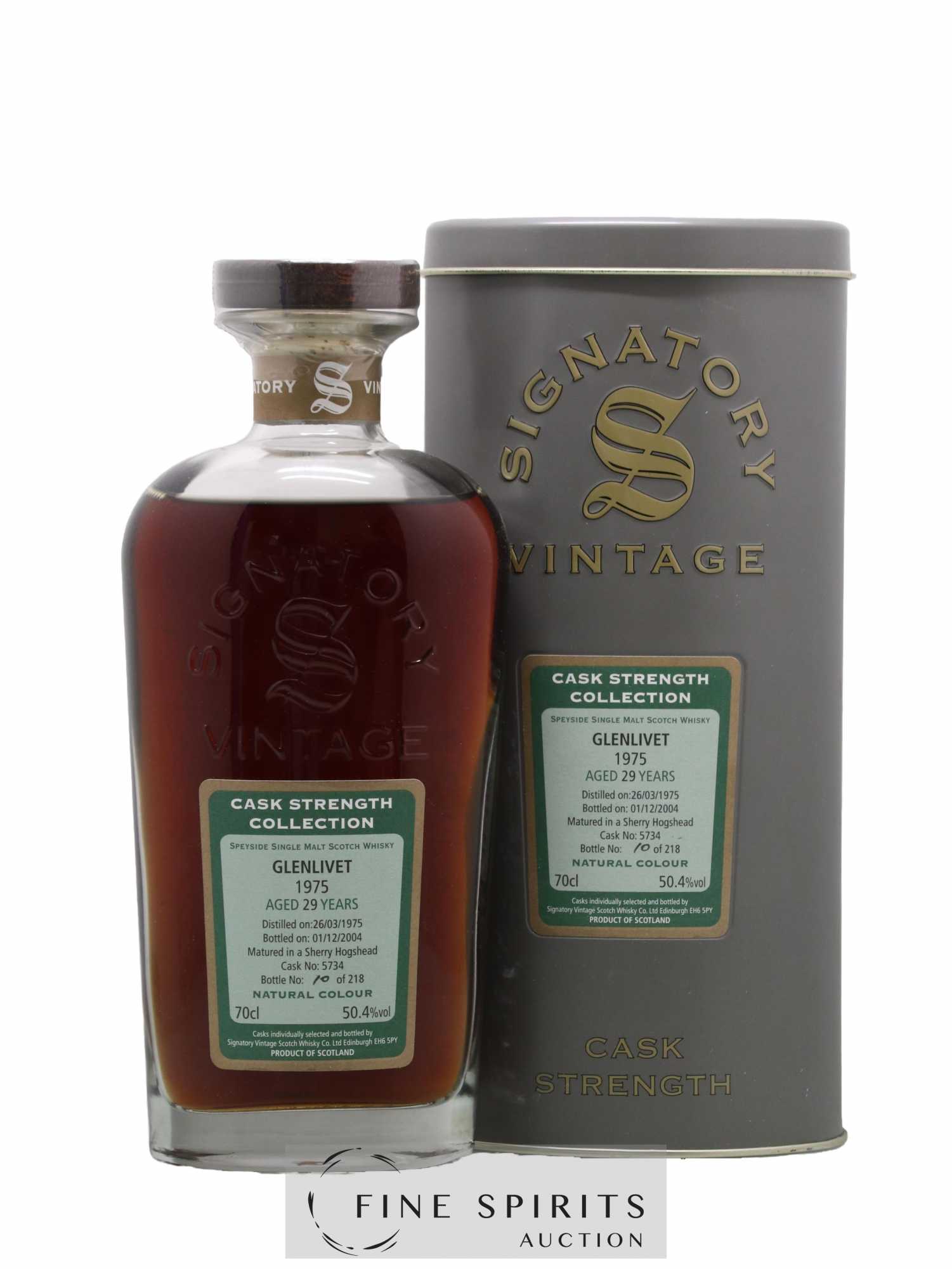 Glenlivet (The) 29 years 1975 Signatory Vintage Cask n°5734 - One of 218 - bottled 2004 Cask Strength Collection