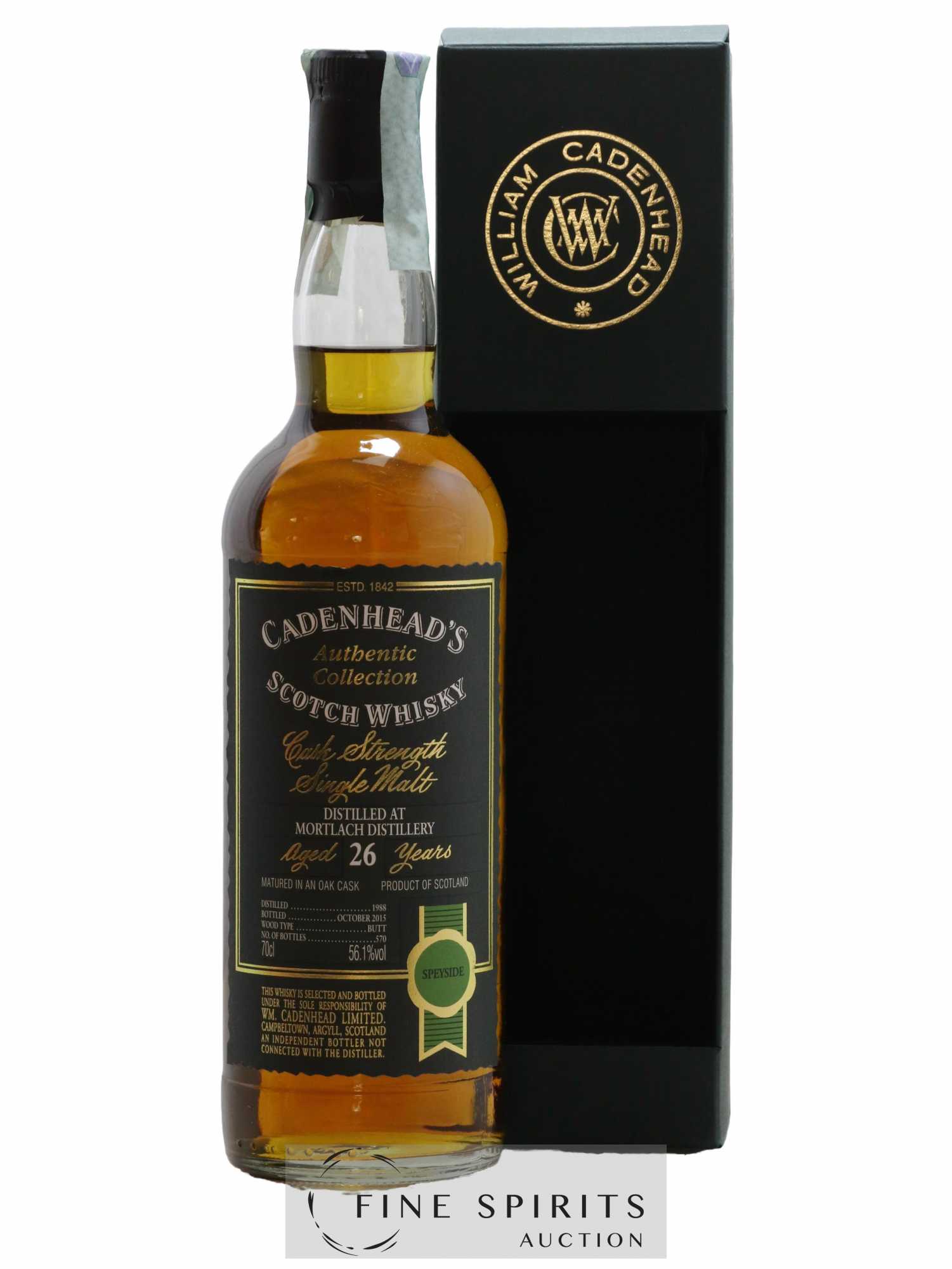 Mortlach 26 years 1988 Cadenhead's Butt - One of 570 - bottled 2015 Authentic Collection