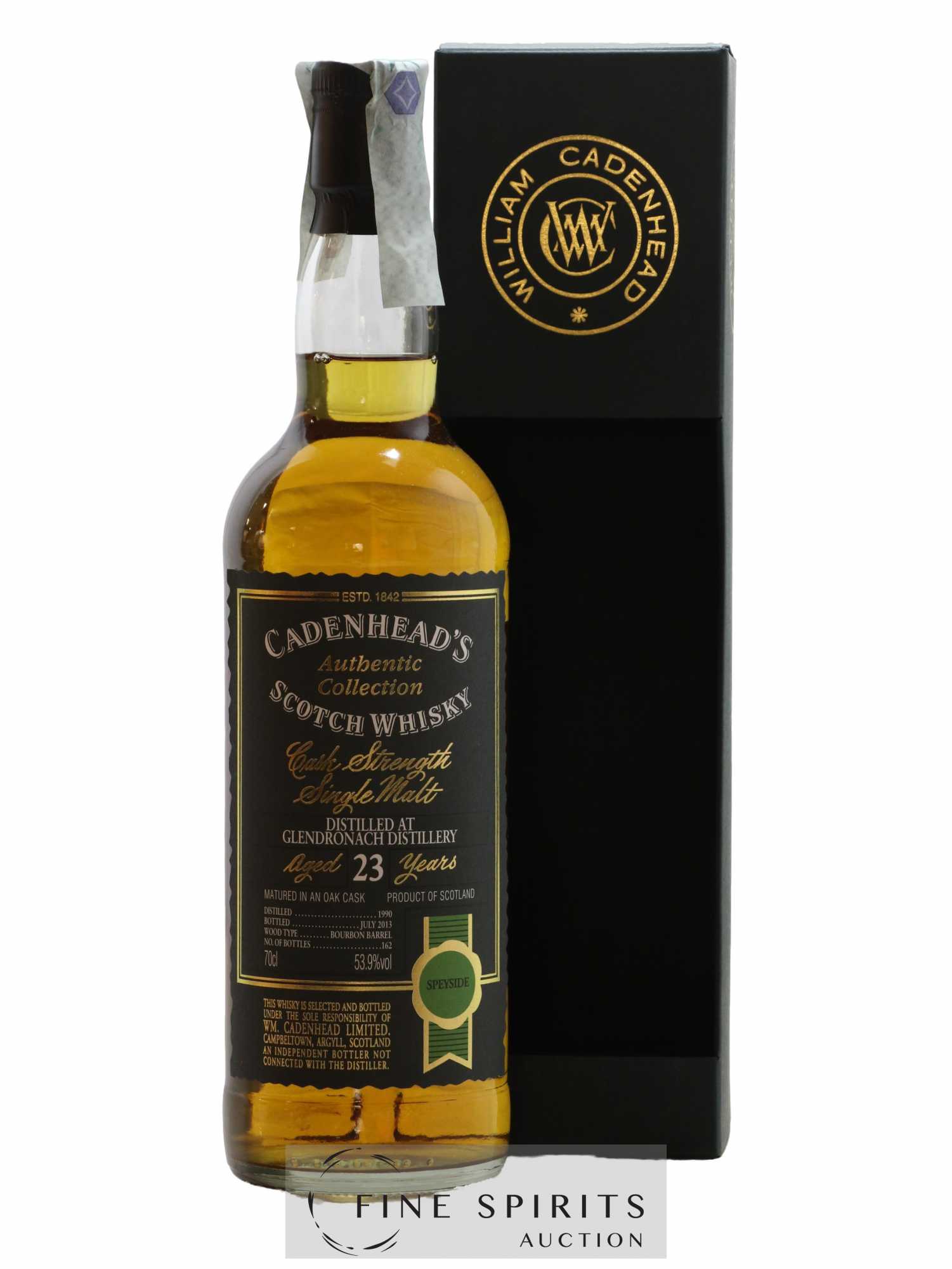 The Glendronach 23 years 1990 Cadenhead's Bourbon Barrel - One of 162 - bottled 2013 Authentic Collection