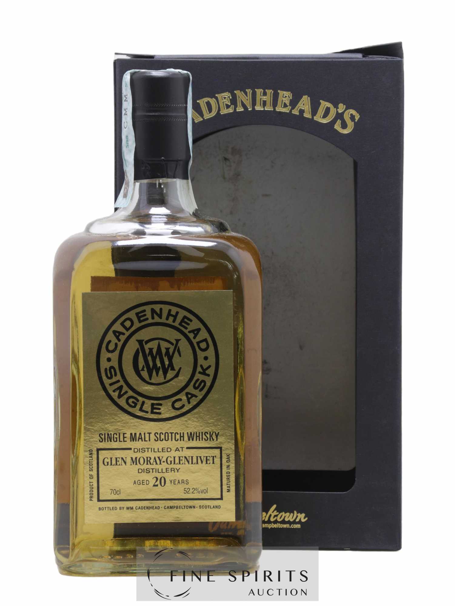 Glen Moray 20 years 1998 Cadenhead's Bourbon Hogshead - One of 234 - bottled 2019 Single Cask