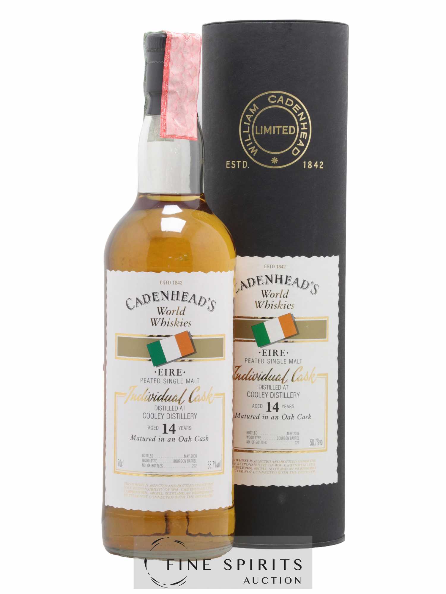 Cooley 14 years Cadenhead's Bourbon Barrel - One of 222 - bottled 2006 World Whiskies