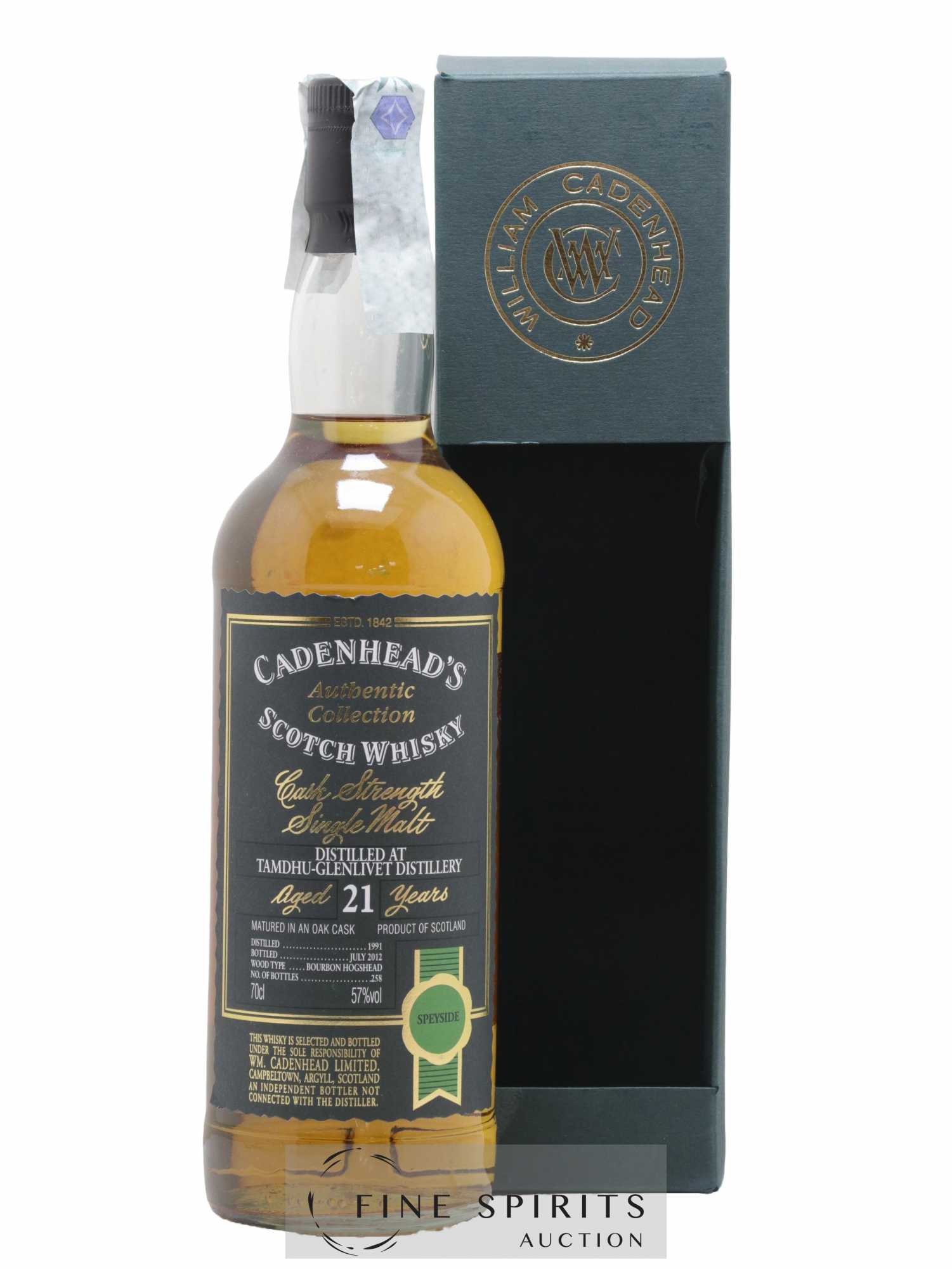 Tamdhu 21 years 1991 Cadenhead's Bourbon Hogshead - One of 258 - bottled 2012 Authentic Collection