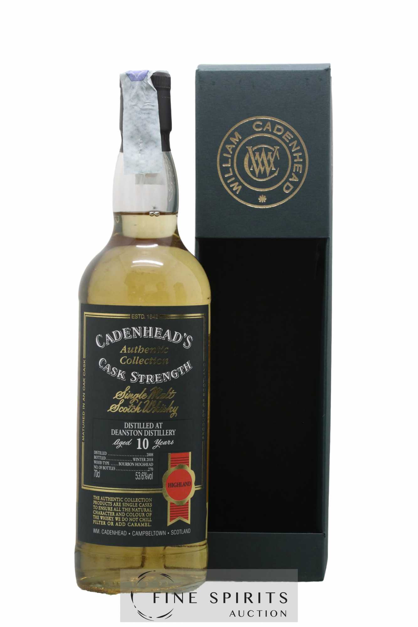 Deanston 10 years 2008 Cadenhead's Bourbon Hogshead - One of 270 - bottled 2018 Authentic Collection