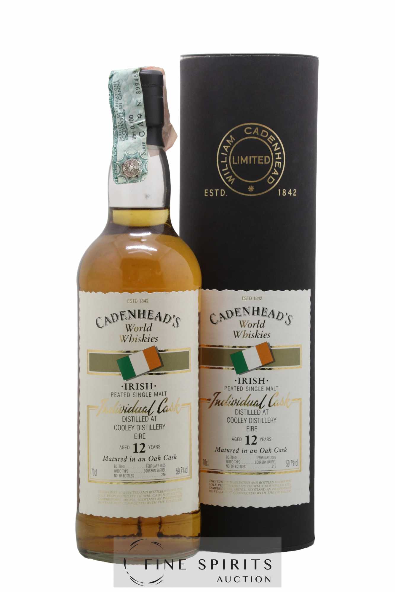 Cooley 12 years Cadenhead's Bourbon Barrel - One of 216 - bottled 2005 World Whiskies