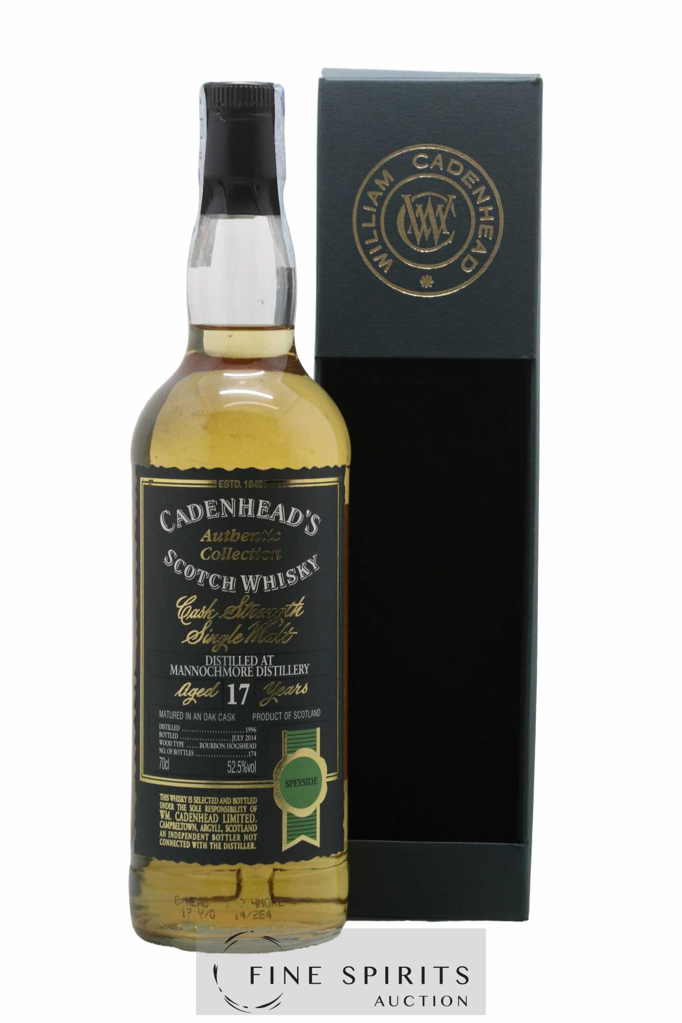 Mannochmore 17 years 1996 Cadenhead's Bourbon Hogshead - One of 174 - bottled 2014 Authentic Collection