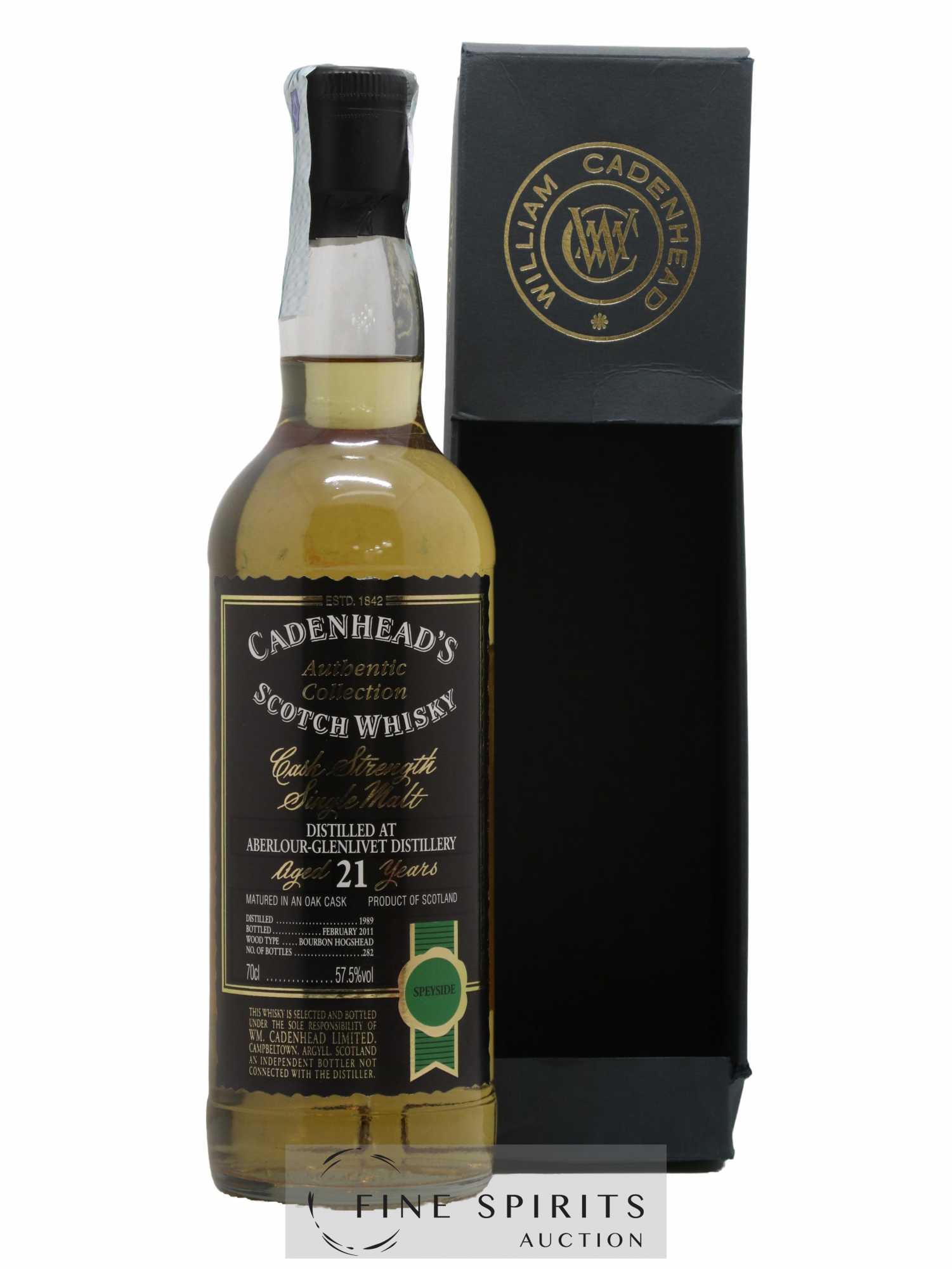 Aberlour 21 years 1989 Cadenhead's Bourbon Hogshead - One of 282 - bottled 2011 Authentic Collection
