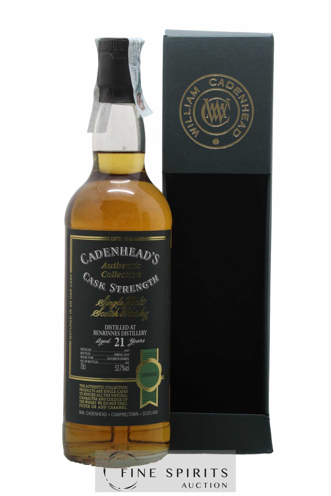 Benrinnes 21 years 1997 Cadenhead's Bourbon Barrel - One of 162 - bottled 2019 Authentic Collection