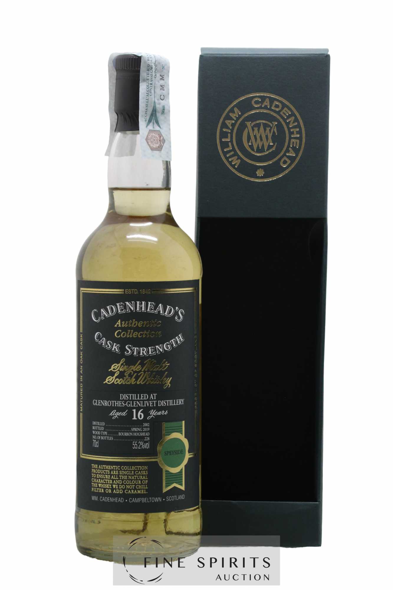 Glenrothes 16 years 2002 Cadenhead's Bourbon Hogshead - One of 228 - bottled 2019 Authentic Collection
