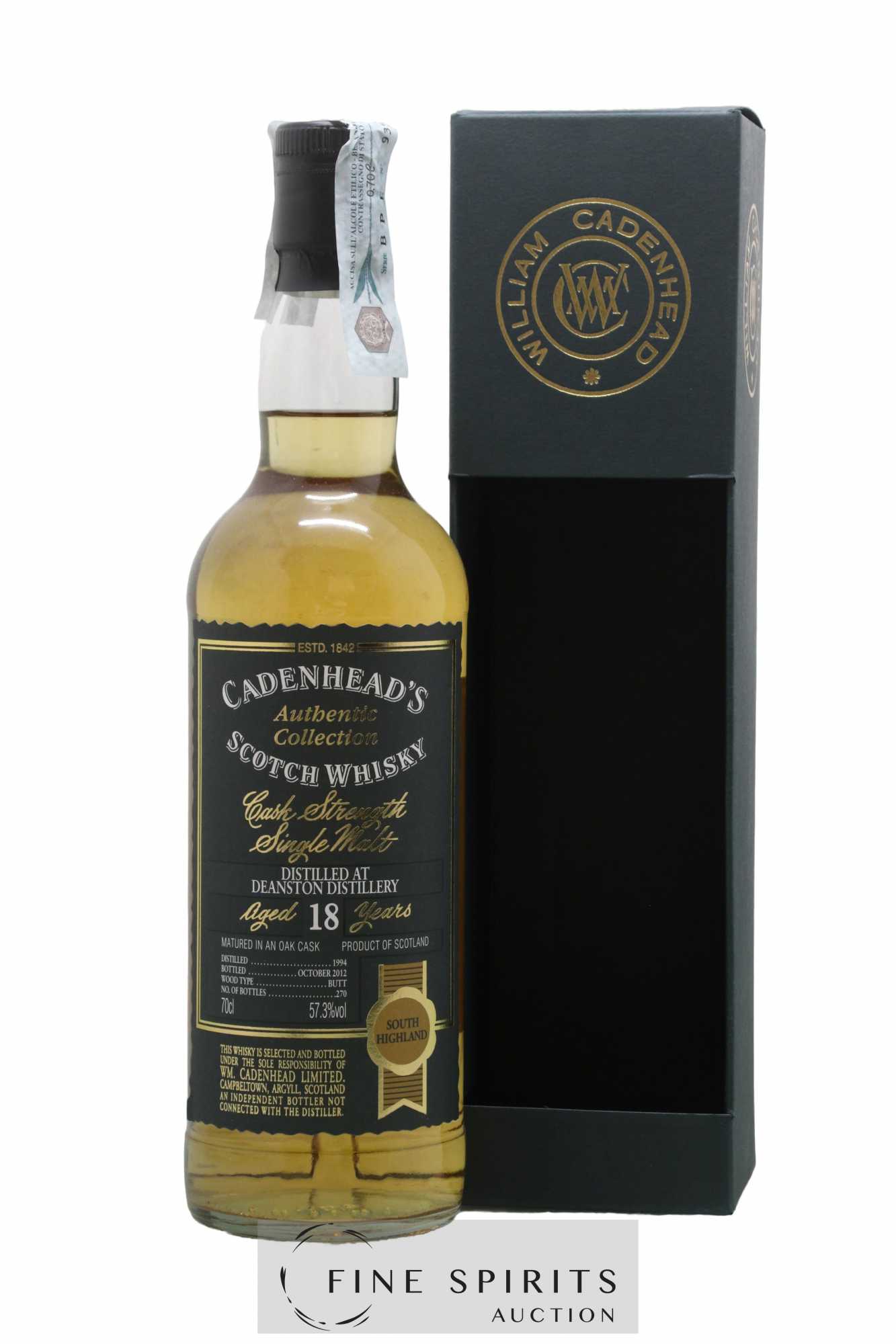 Deanston 18 years 1994 Cadenhead's Butt - One of 270 - bottled 2012 Authentic Collection