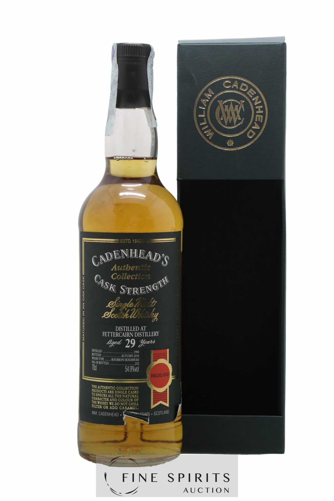 Fettercairn 29 years 1988 Cadenhead's Bourbon Hogshead - One of 252 - bottled 2018 Authentic Collection