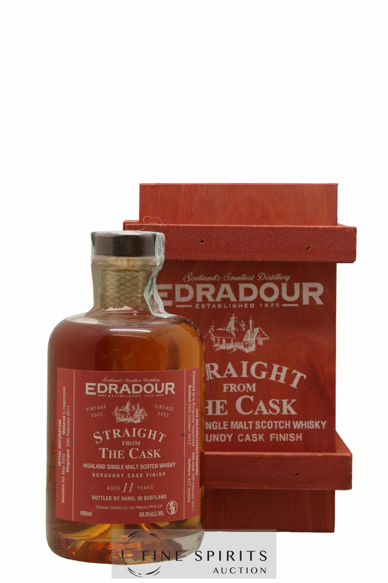Edradour 11 years 2002 Of. Straight from the Cask Burgundy Cask Finish - One of 437 - bottled 2013 (50cl.)