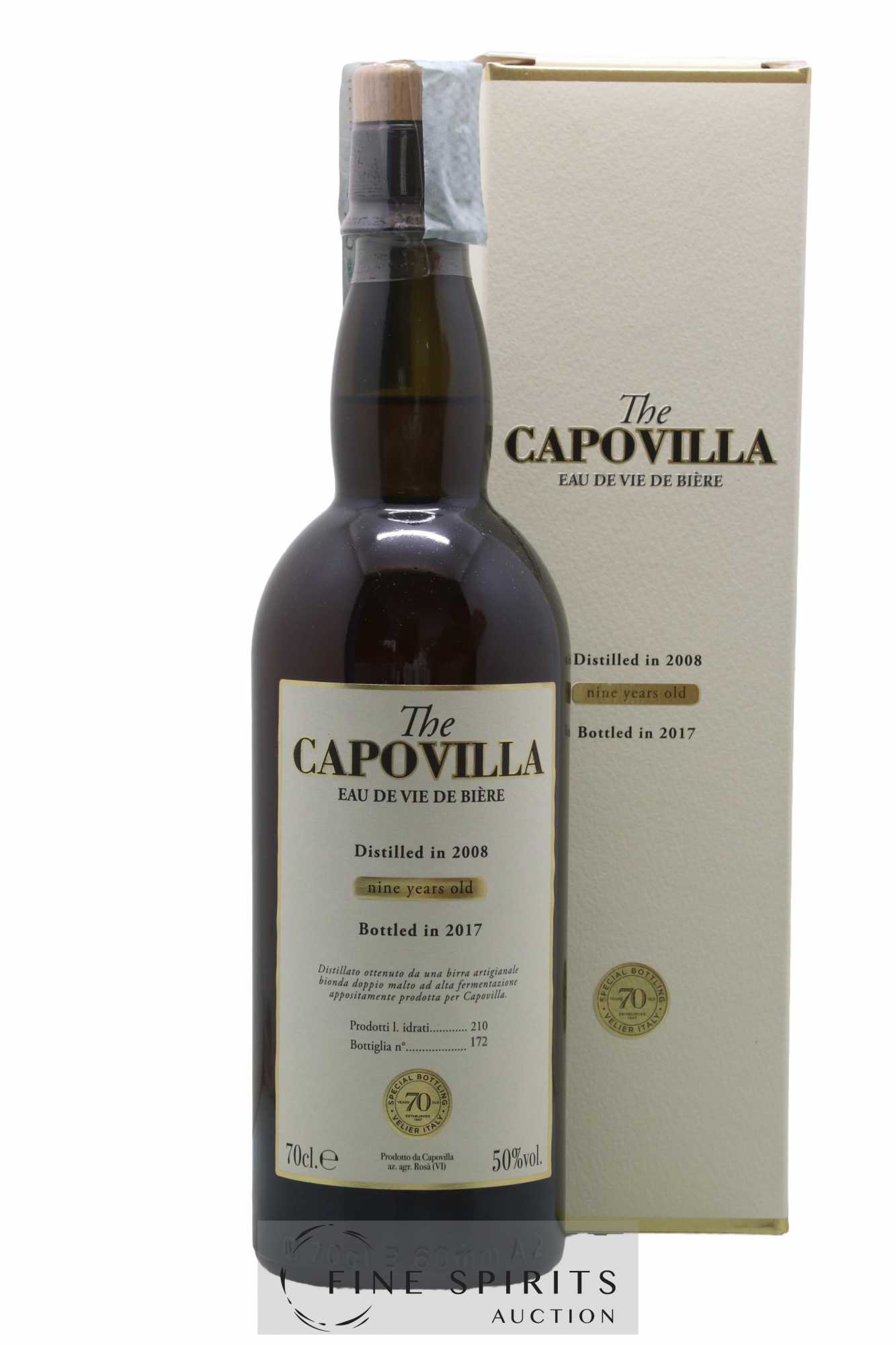 Capovilla 9 years 2008 Of. Eau de Vie de Bière bottled 2017 Velier 70th Anniversary