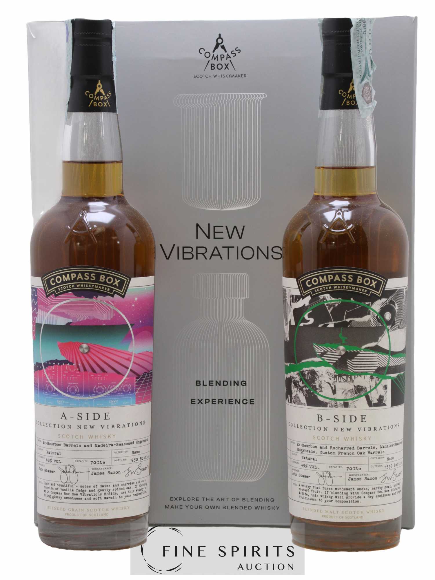 A-Side & B-Side Blending Experience Compass Box Set of 2 bottles New Vibrations Limited Edition 1.4L