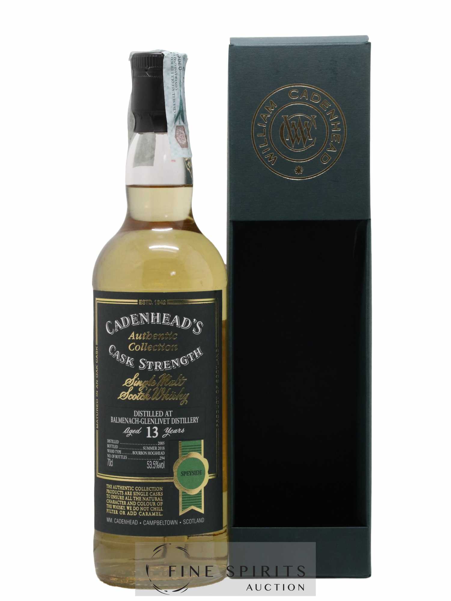Balmenach 13 years 2005 Cadenhead's Bourbon Hogshead - One of 294 - bottled 2018 Authentic Collection