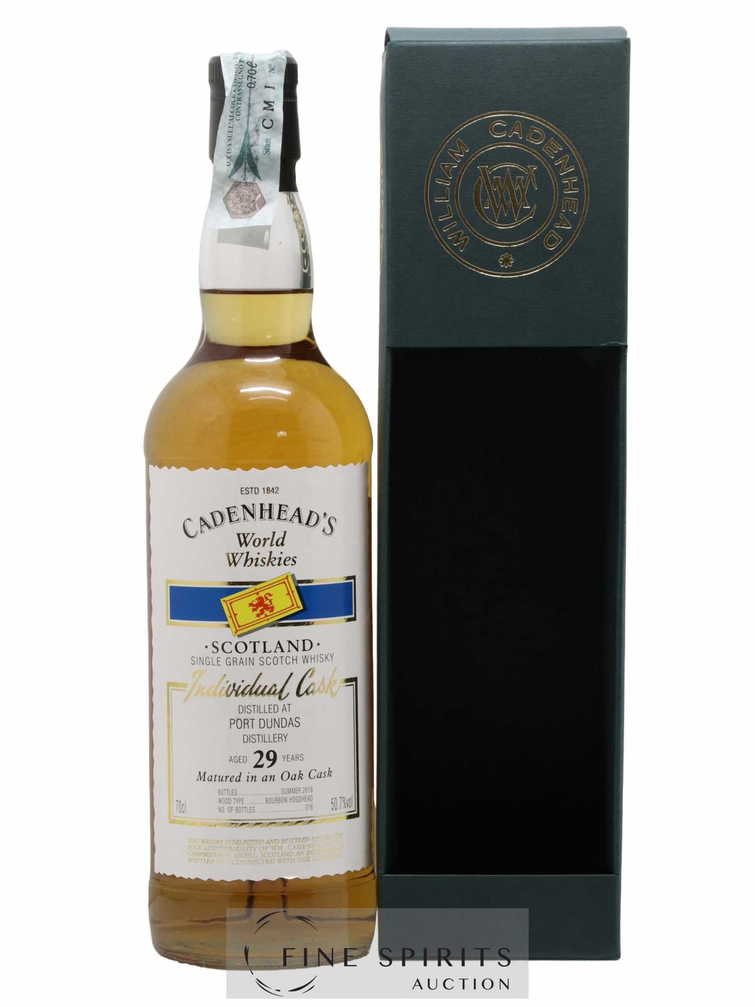 Port Dundas 29 years Cadenhead's Bourbon Hogshead - One of 216 - bottled 2018 World Whiskies
