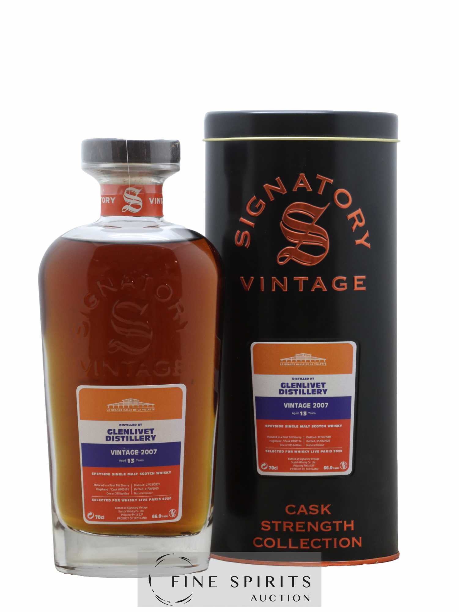 Glenlivet (The) 13 years 2007 Signatory Vintage HogsheadCask n°900194 - One of 315 - bottled 2020 Whisky Live Paris 2020