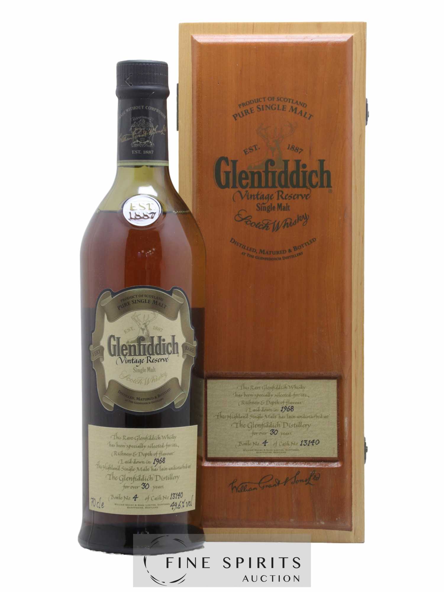 Glenfiddich 30 years 1968 Of. Cask n°13140 Vintage Reserve