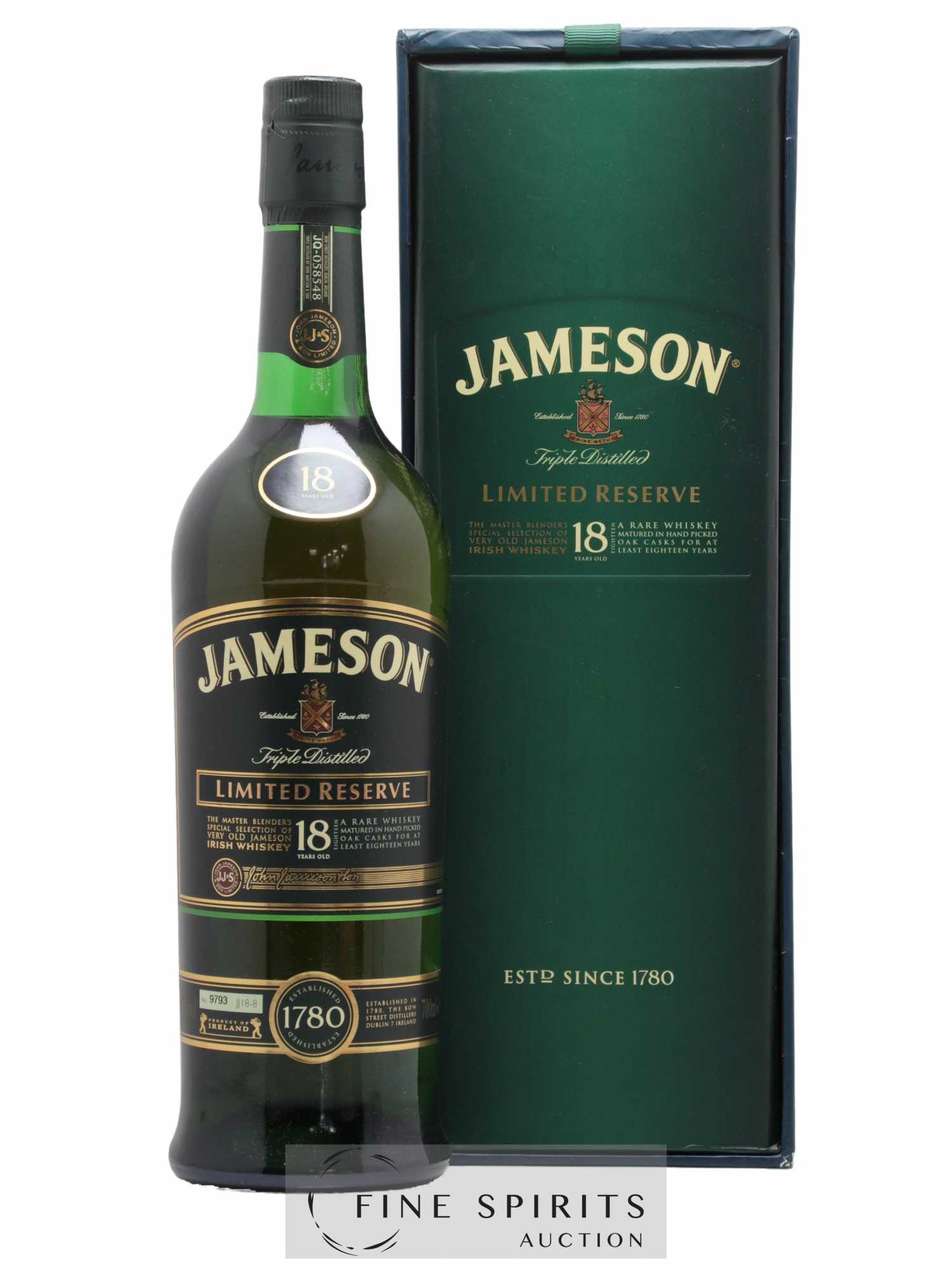 Jameson 18 years Of. Triple Distilled Limited Reserve
