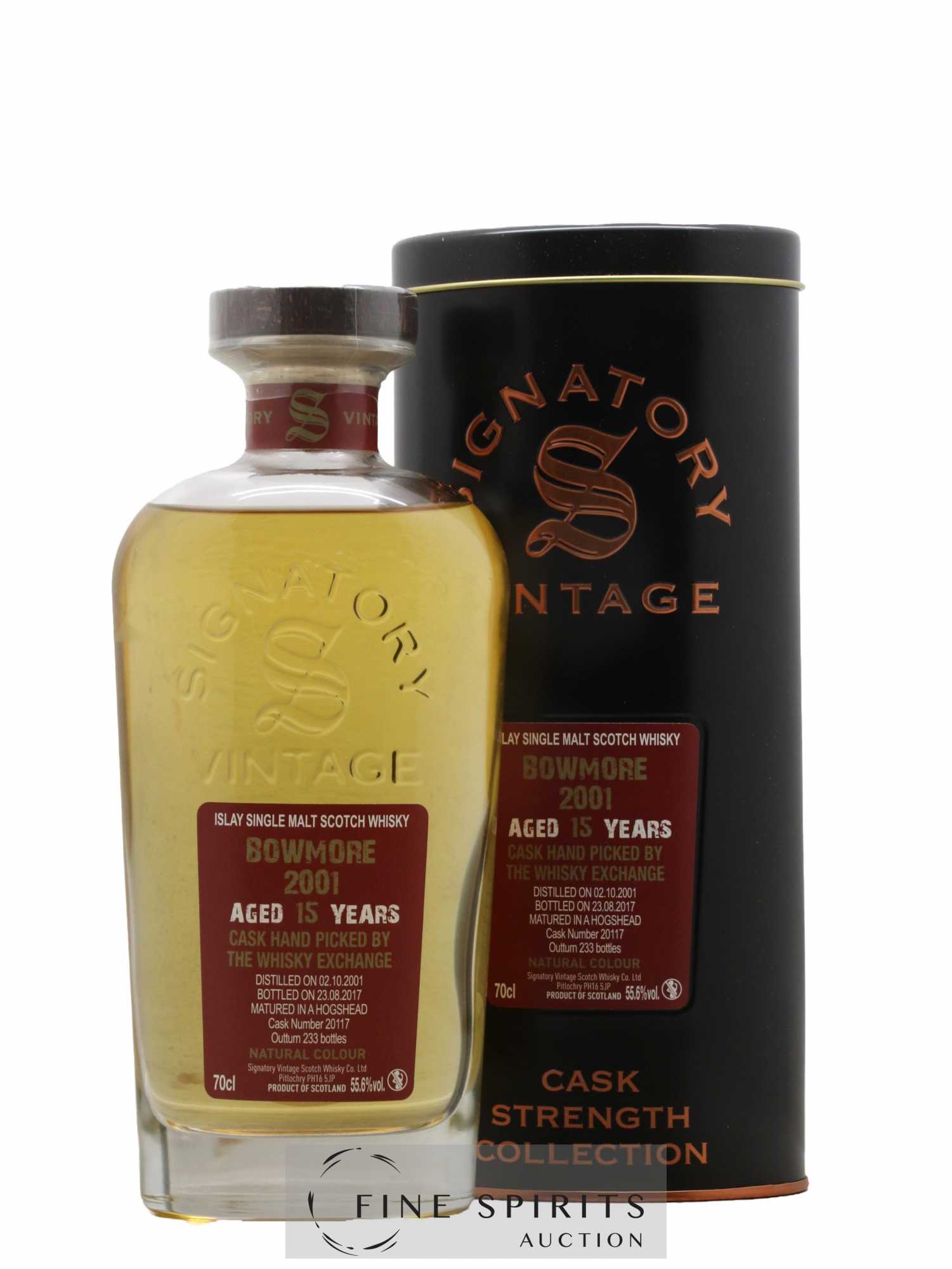 Bowmore 15 years 2001 Signatory Vintage Cask n°20117 - One of 233 - bottled 2017 The Whisky Exchange Ca