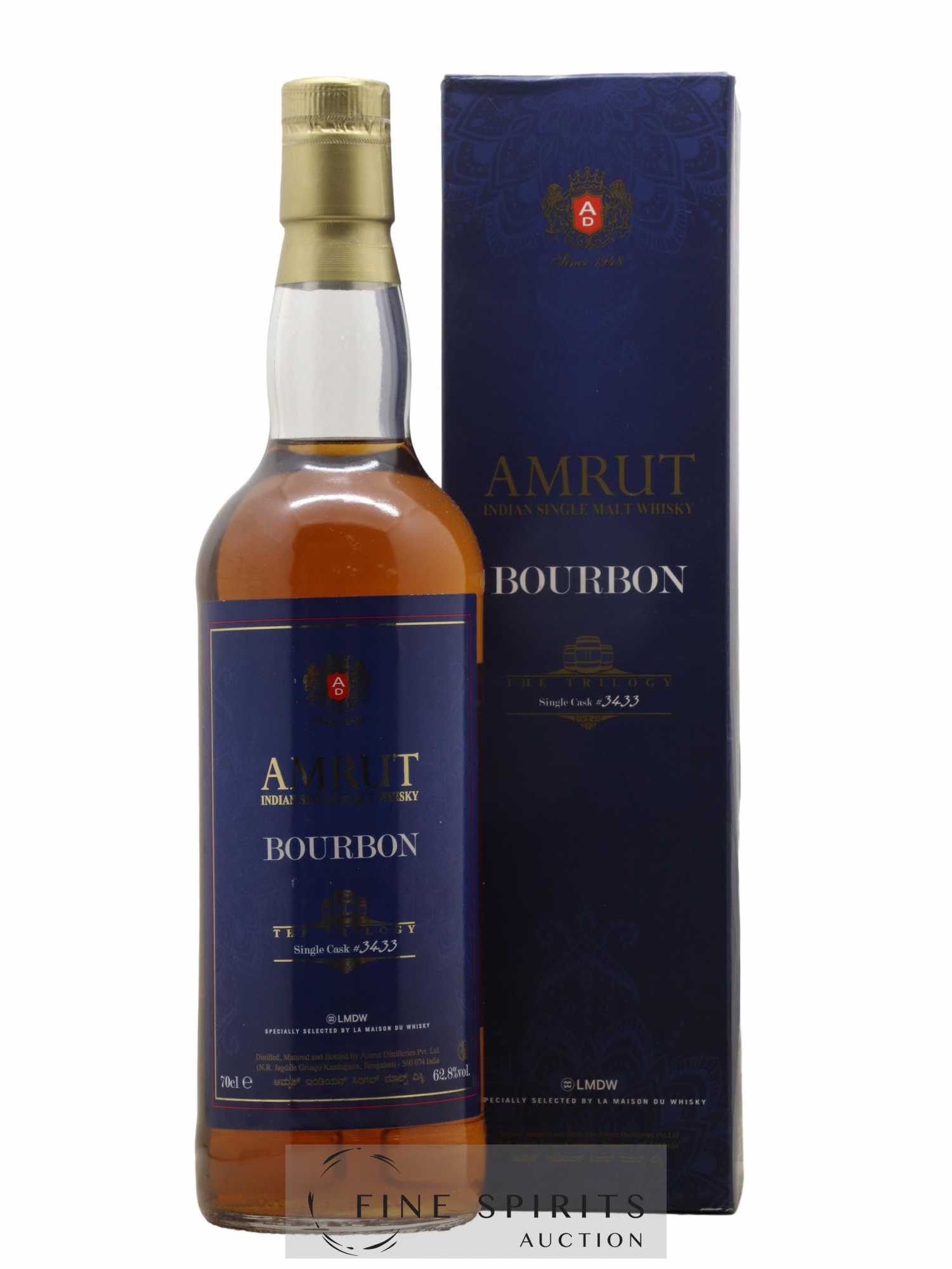 Amrut Of. Bourbon Cask n°3433 - One of 224 - bottled 2015 LMDW The Trilogy