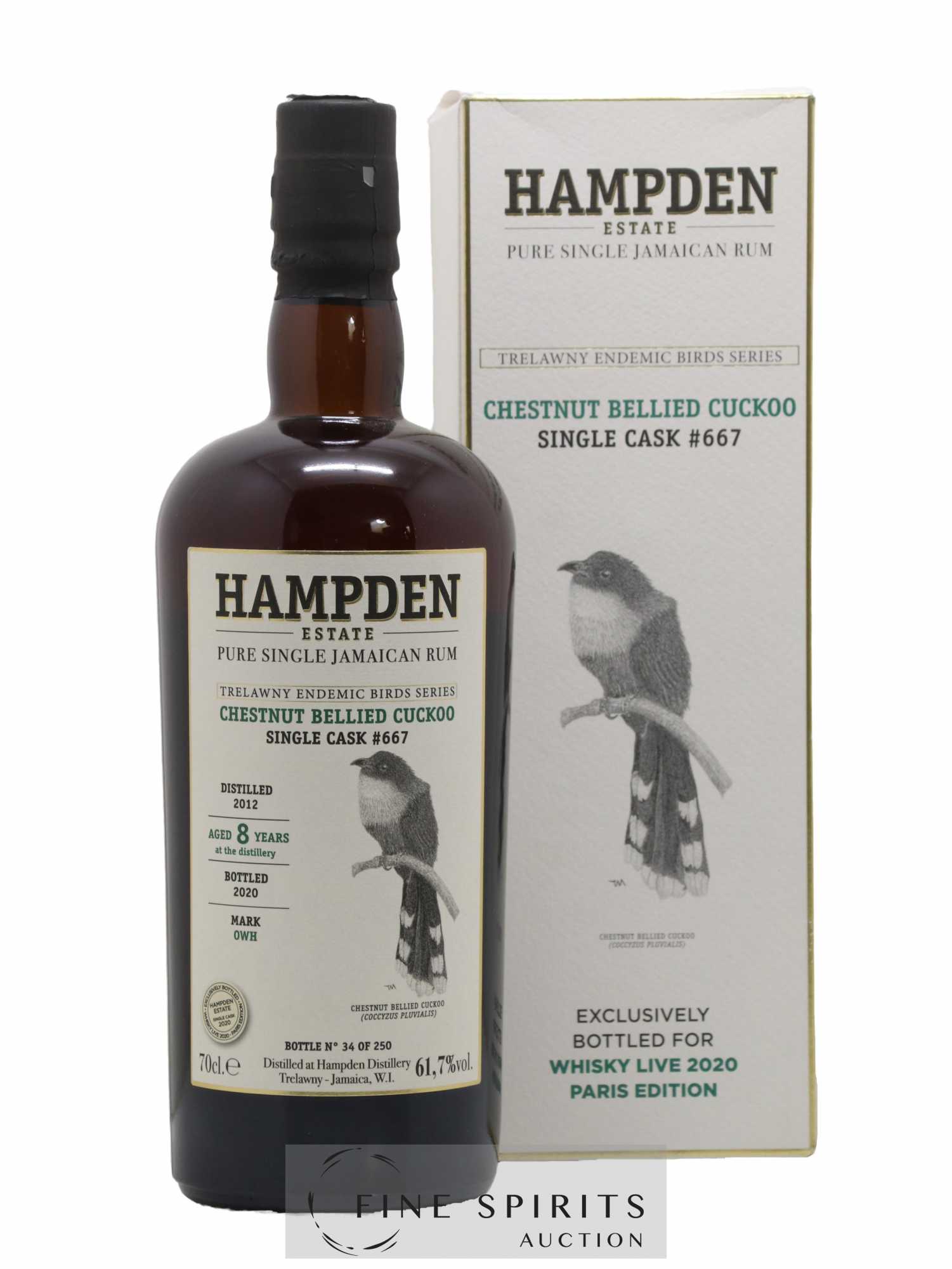 Hampden 8 years 2012 Of. Mark OWH Single Cask n°667 - One of 250 - bottled 2020 Whisky Live Paris 2020 Birds Series