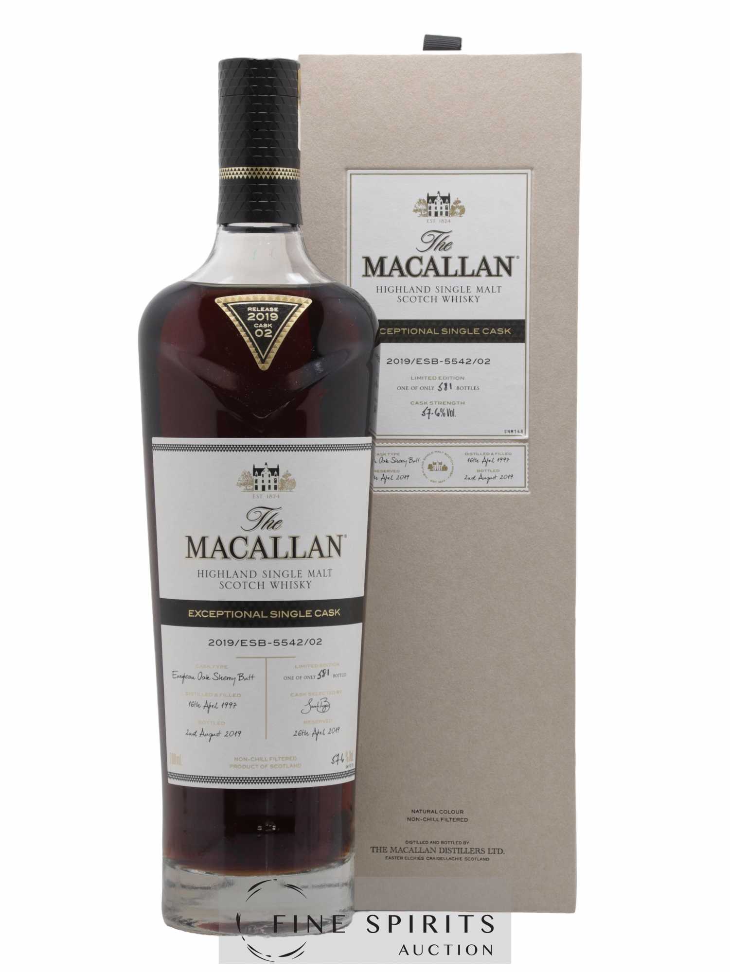 Macallan (The) 1997 Of. Exceptional Single Cask n°2019-ESB-5542-02 - One of 581 - bottled 2019