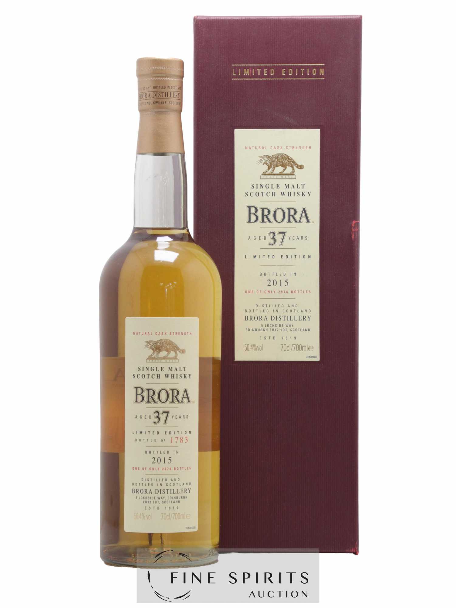 Brora 37 years Of. Natural Cask Strengh - One of 2976 - bottled 2015 Limited Edition