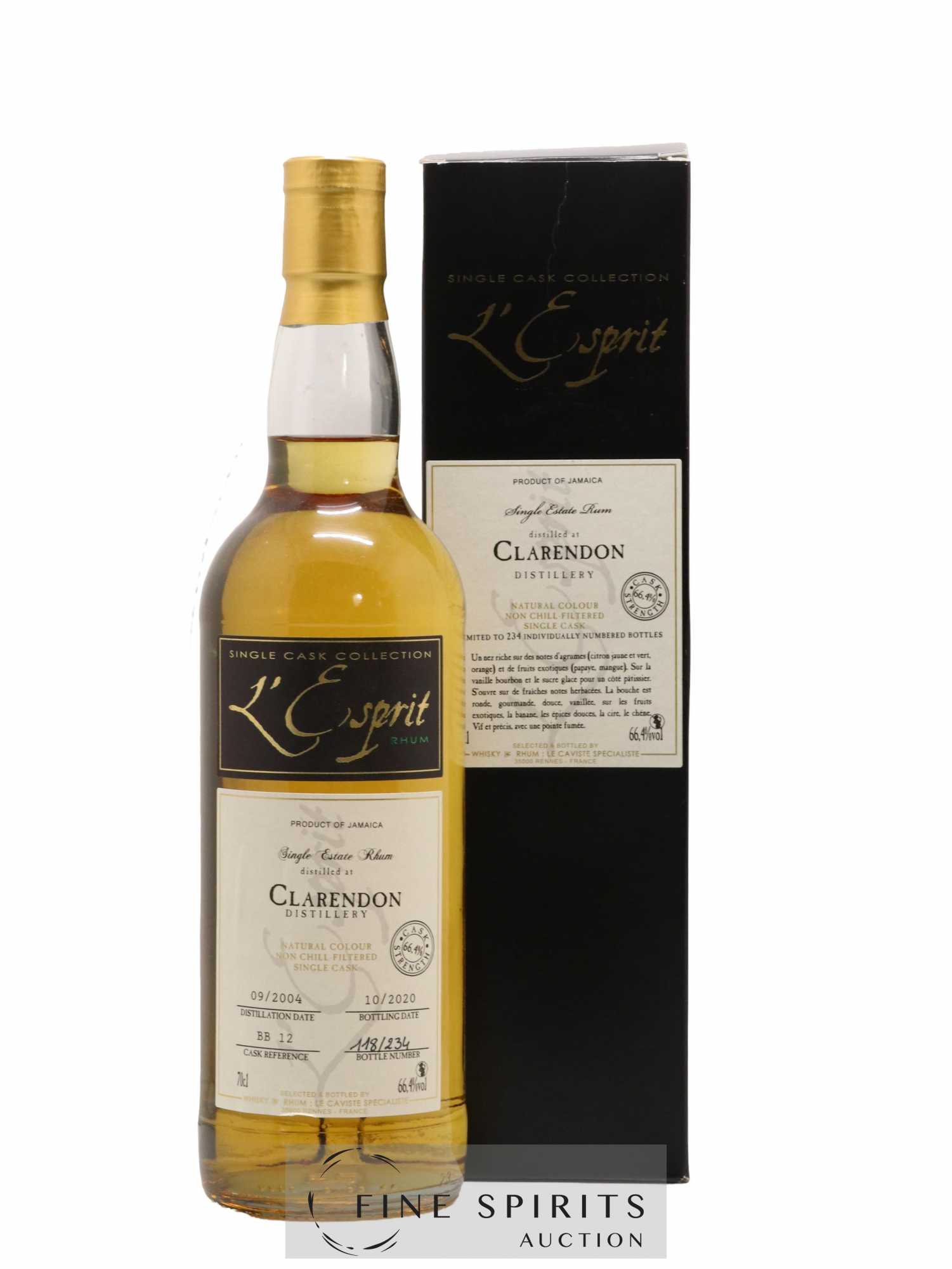 Clarendon 2004 Whisky & Rhum L'Esprit Cask n°BB 12 - One of 234 - bottled 2020