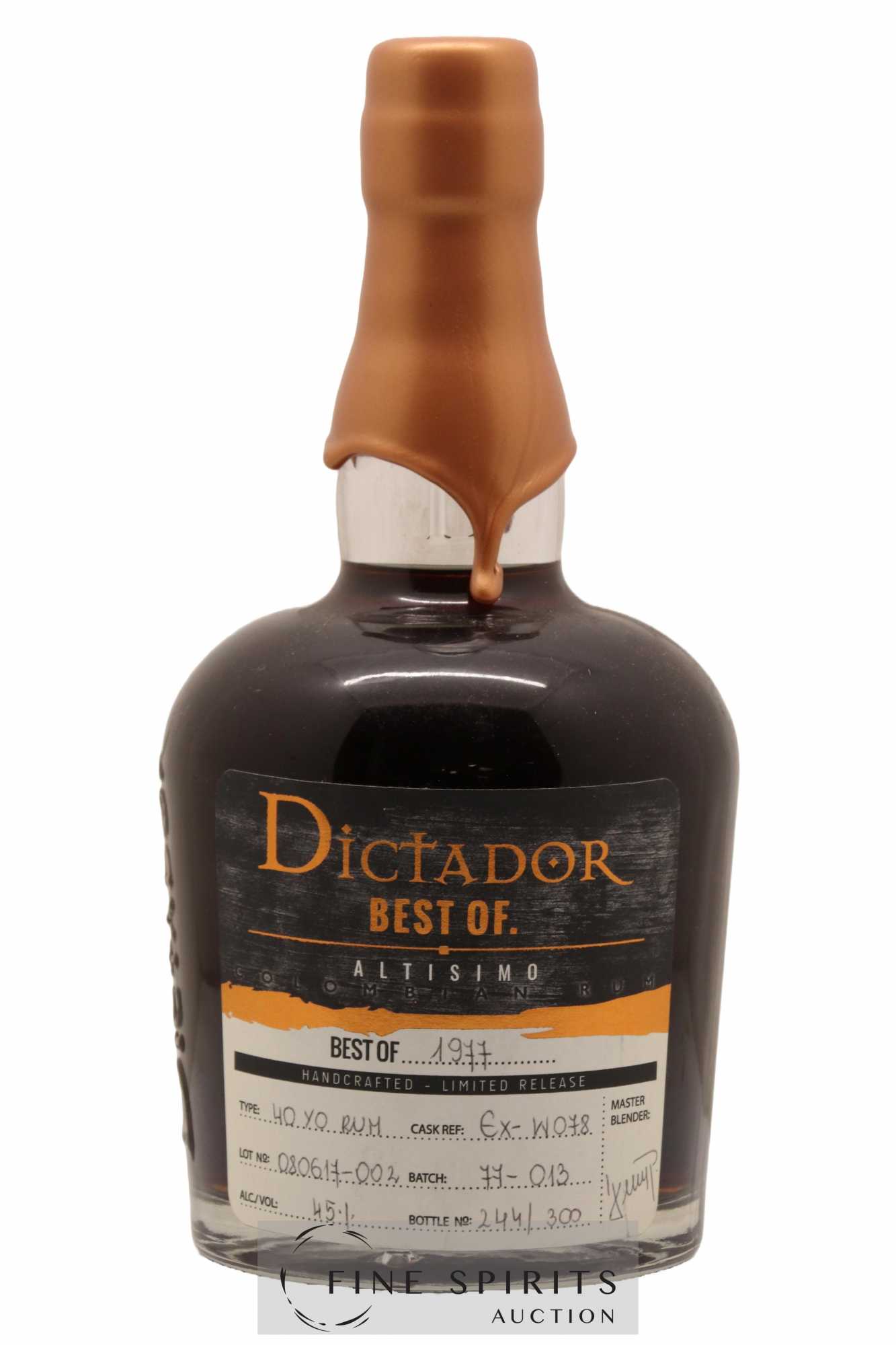 Dictador 40 years 1977 Of. Altisimo Cask Ex-W078 - One of 300 Best Of.