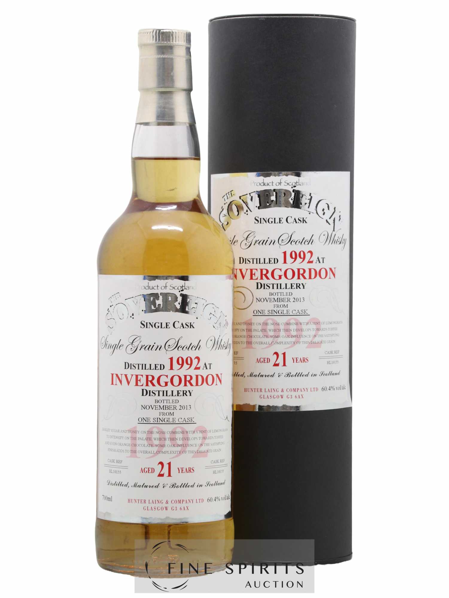 Invergordon 21 years 1992 Hunter Laing The Sovereign Cask Ref HL10155 - bottled 2013