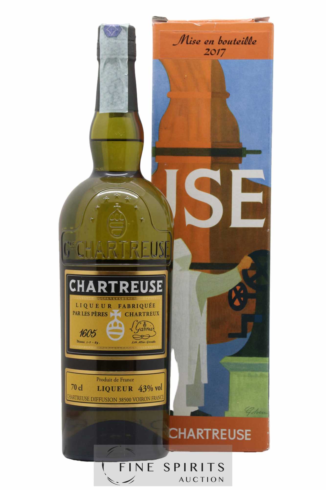 Chartreuse Of. Jaune - Reine des Liqueurs Mise 2017 - 1084 bouteilles marché export
