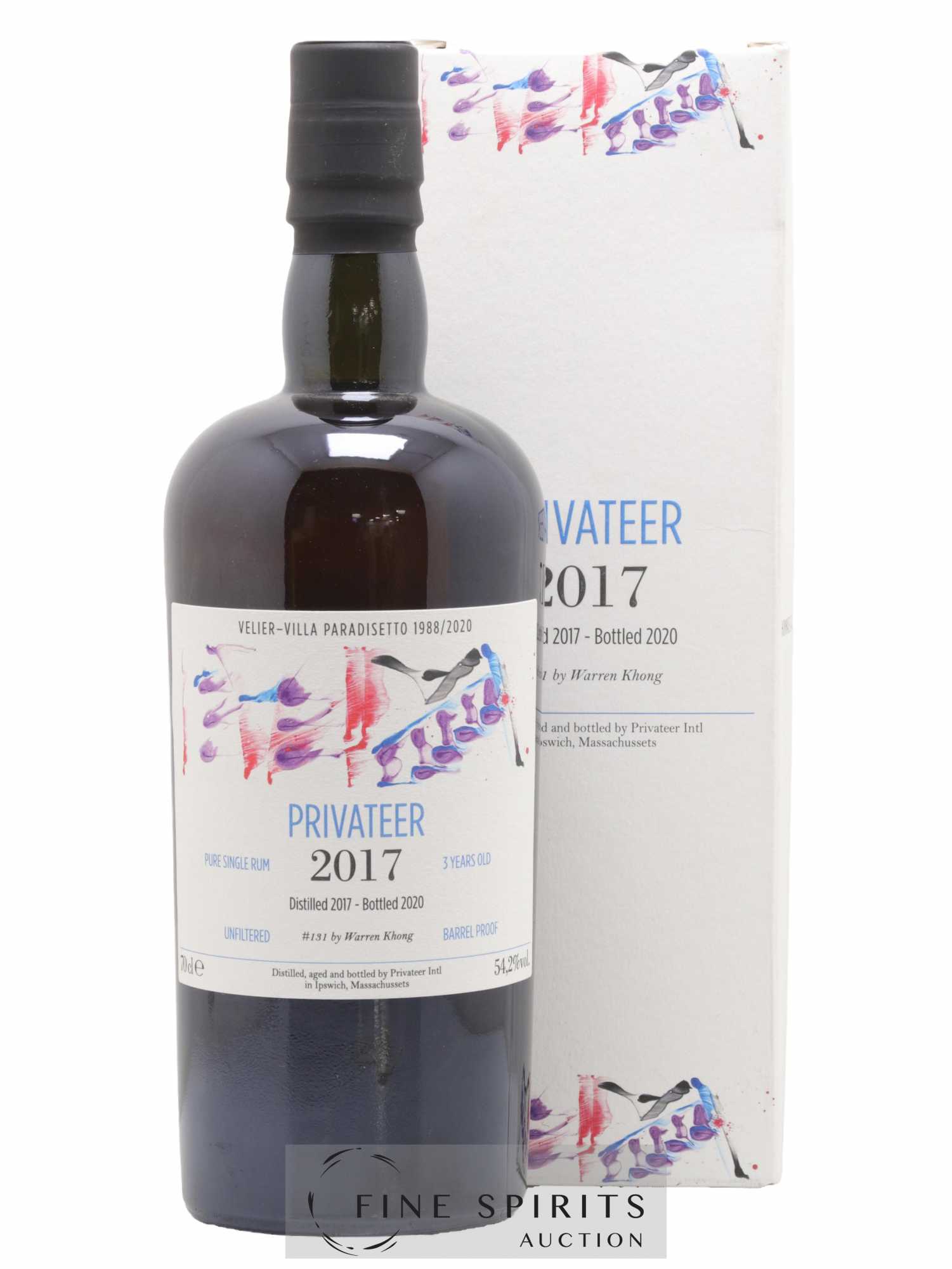 Privateer 3 years 2017 Of. Velier - Villa Paradisetto 1988-2020 bottled 2020