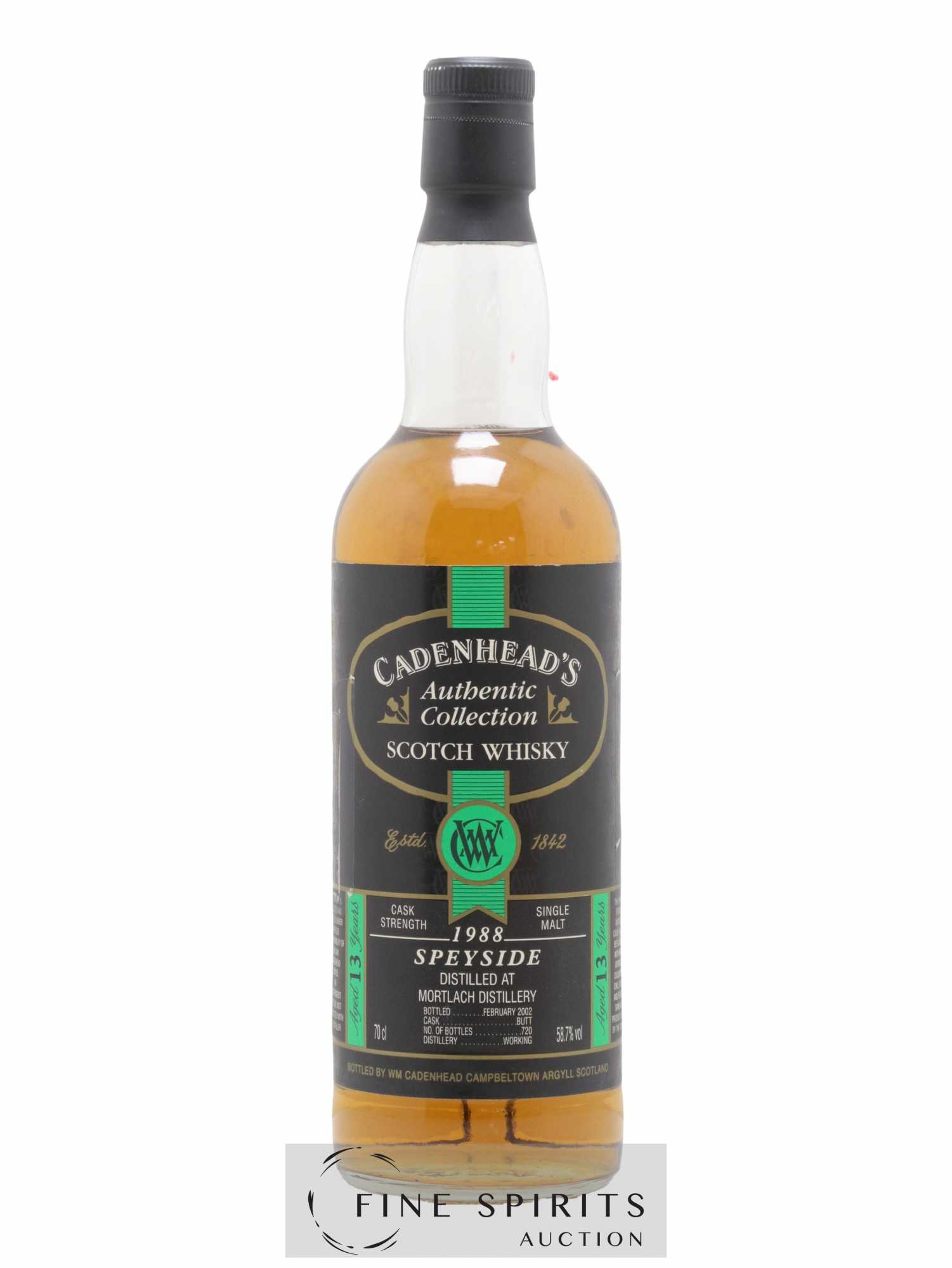 Mortlach 13 years 1988 Cadenhead's Butt - One of 720 - bottled 2002 Authentic Collection