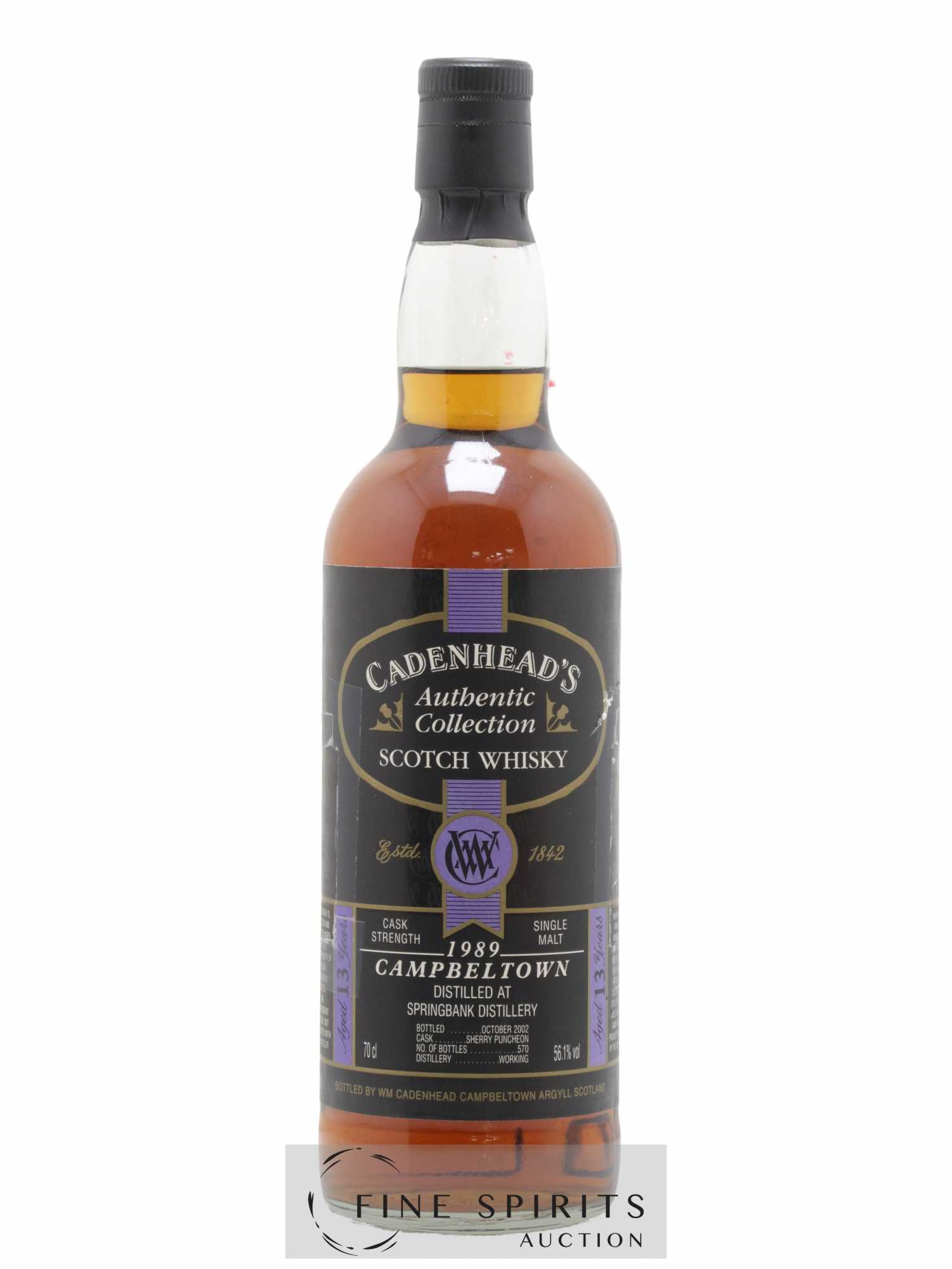 Springbank 13 years 1989 Cadenhead's Sherry Puncheon - One of 570 - bottled 2002 Authentic Collection
