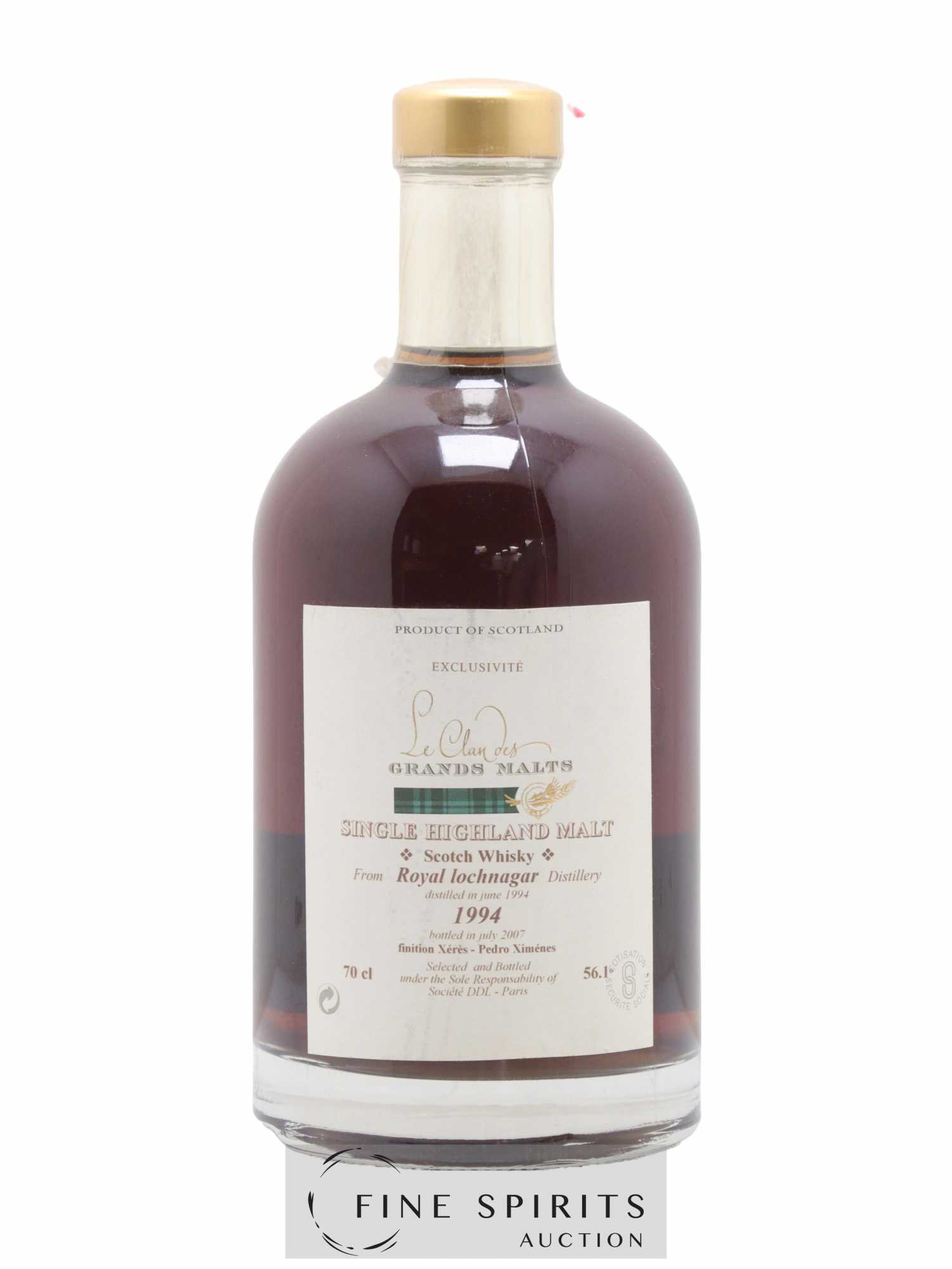 Royal Lochnagar 1994 DDL Xérès-PX - bottled 2007 Exclusivité Le Clan des Grands Malts