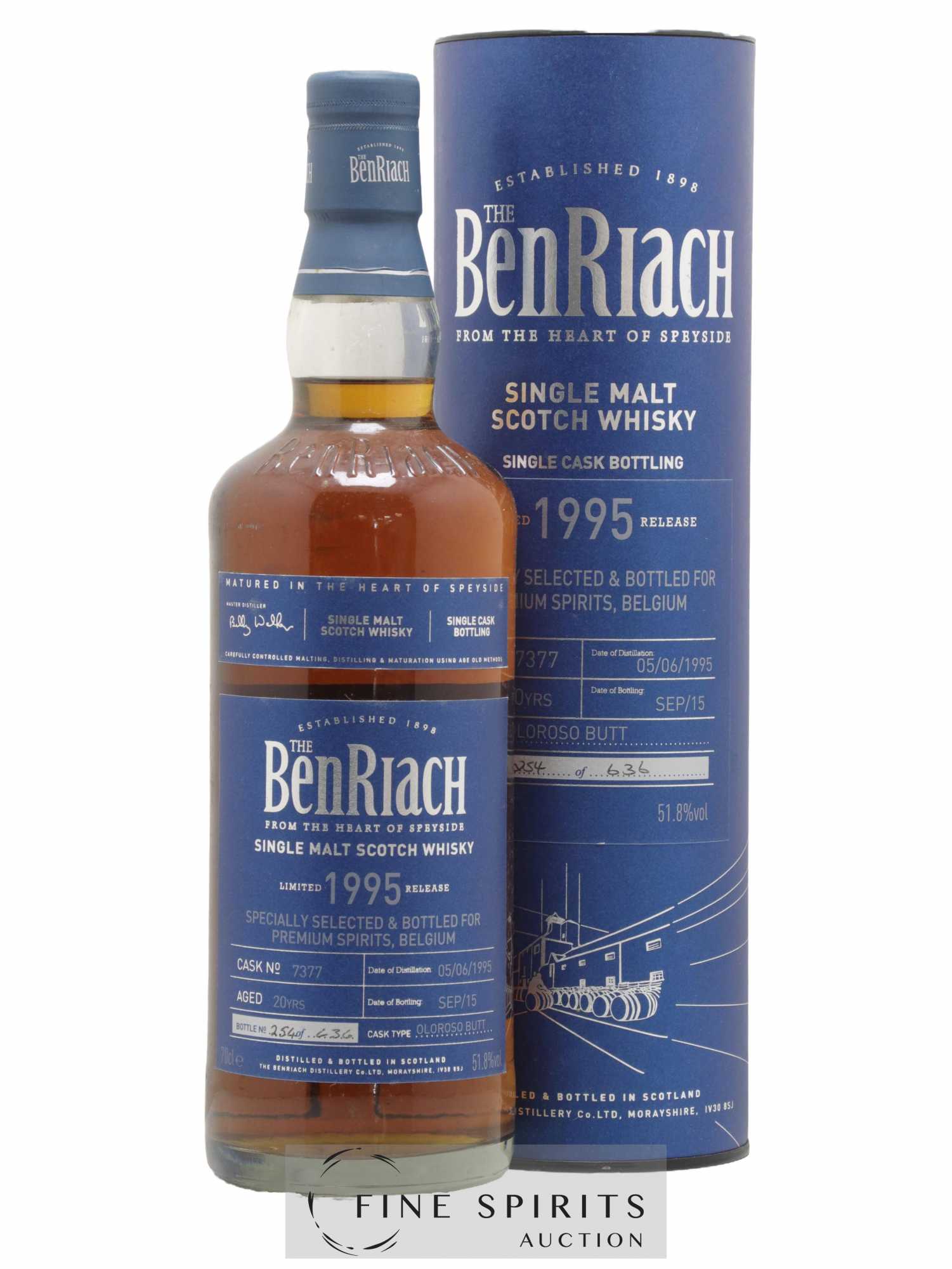 Benriach 20 years 1995 Of. Cask n°7377 - One of 636 - bottled 2015 Premium Spirits Limited Release
