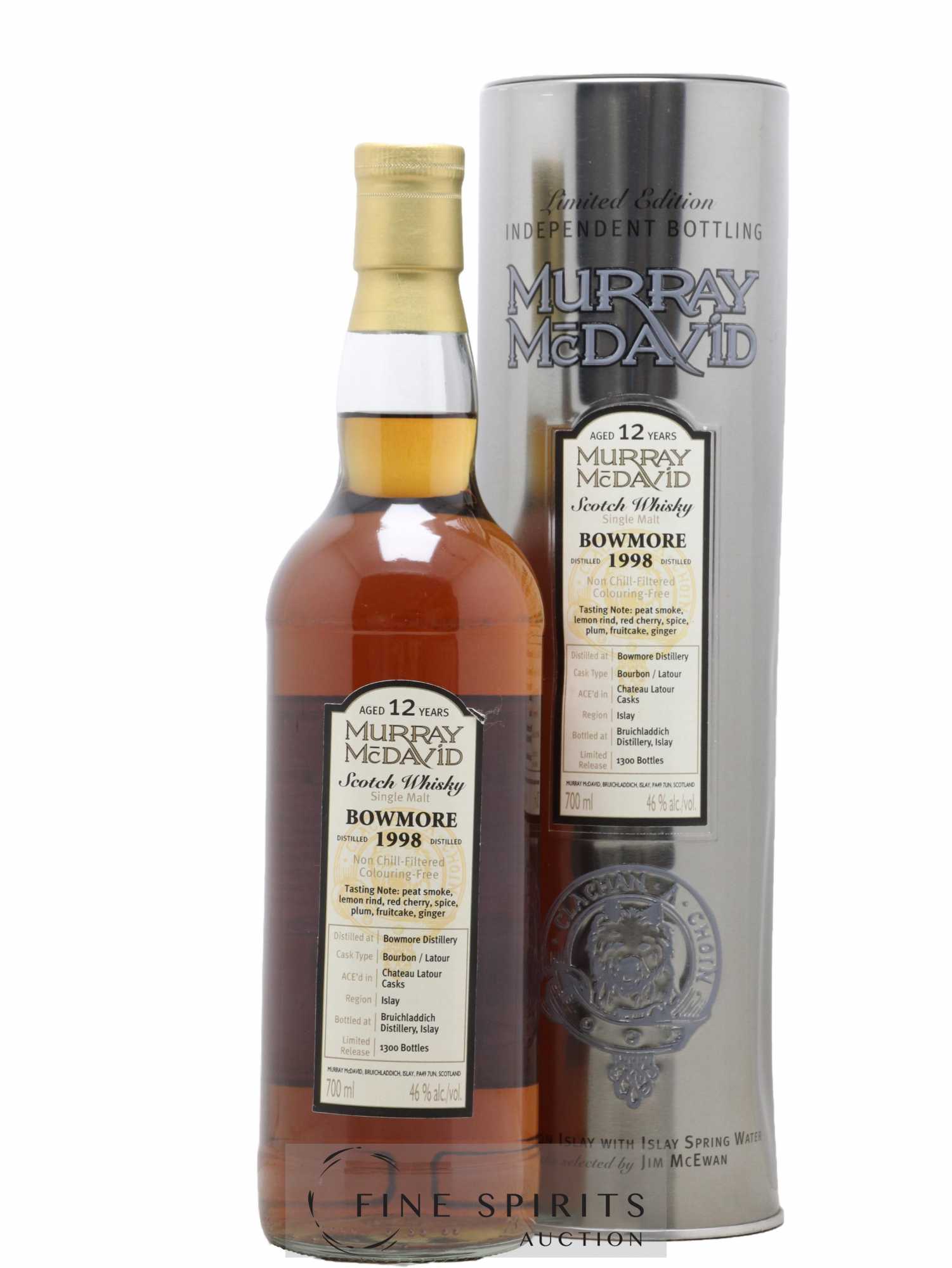 Bowmore 12 years 1998 Murray Mc David Ace'd in Château Latour Casks One of 1300