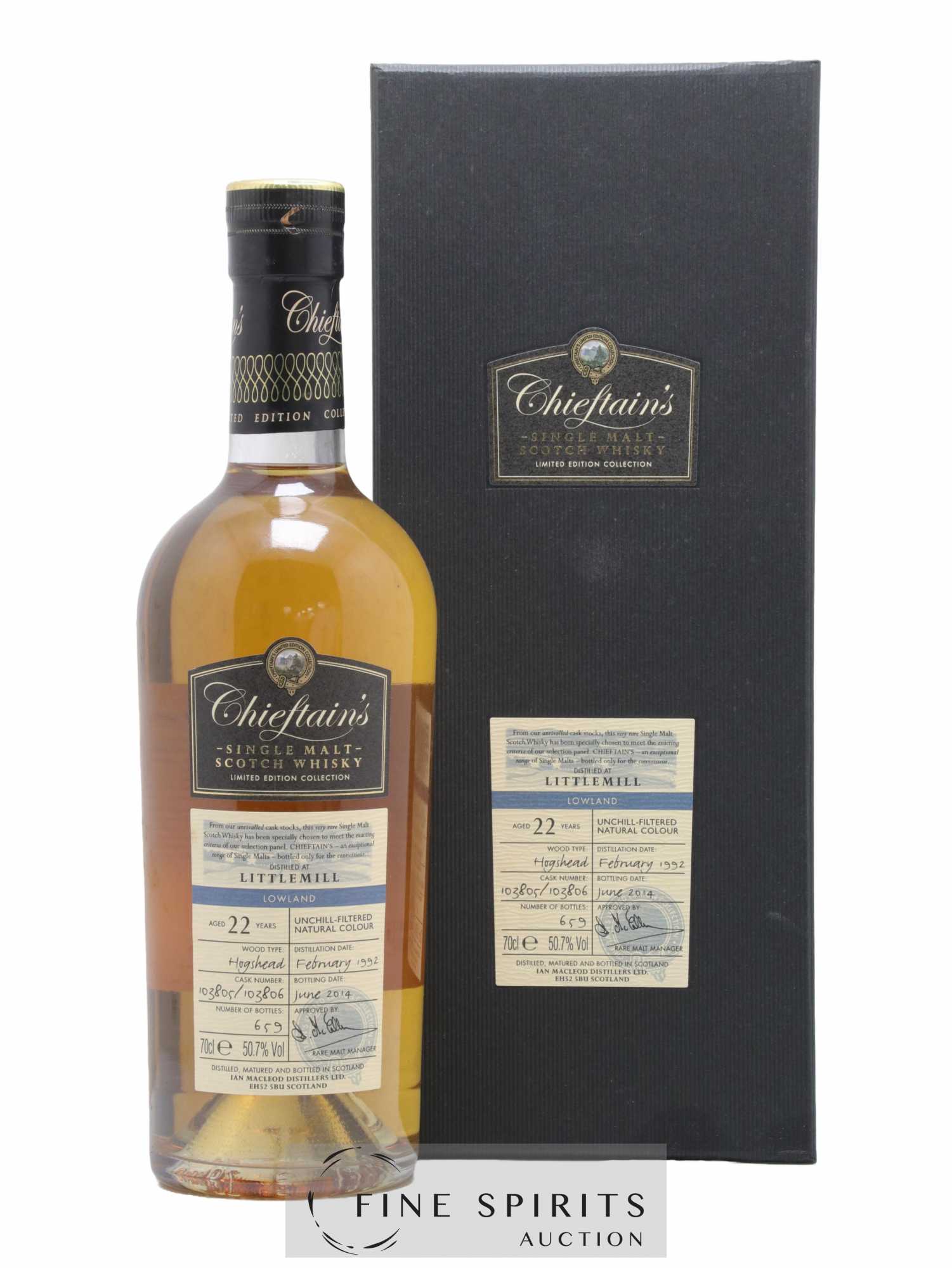 Littlemill 22 years 1992 Ian Macleod Chieftain's Cask n°103805-103806 - One of 659 - bottled 2014 Limited Edition Collection