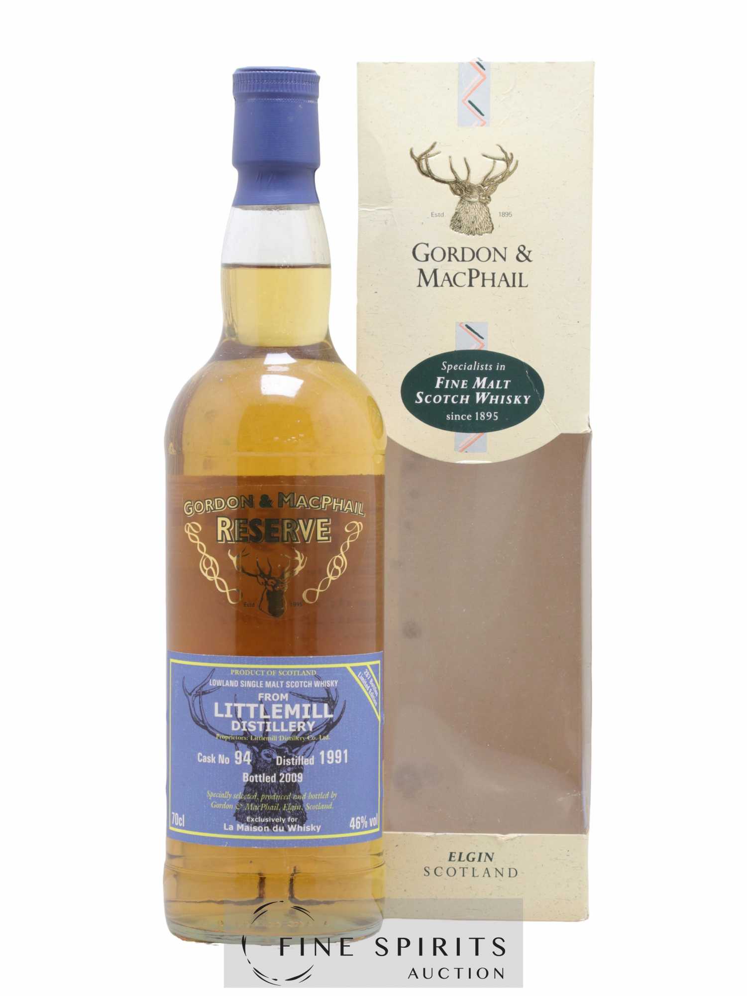 Littlemill 1991 Gordon & MacPhail Reserve Cask n°94 - One of 287 - bottled 2009 LMDW Limited Edition