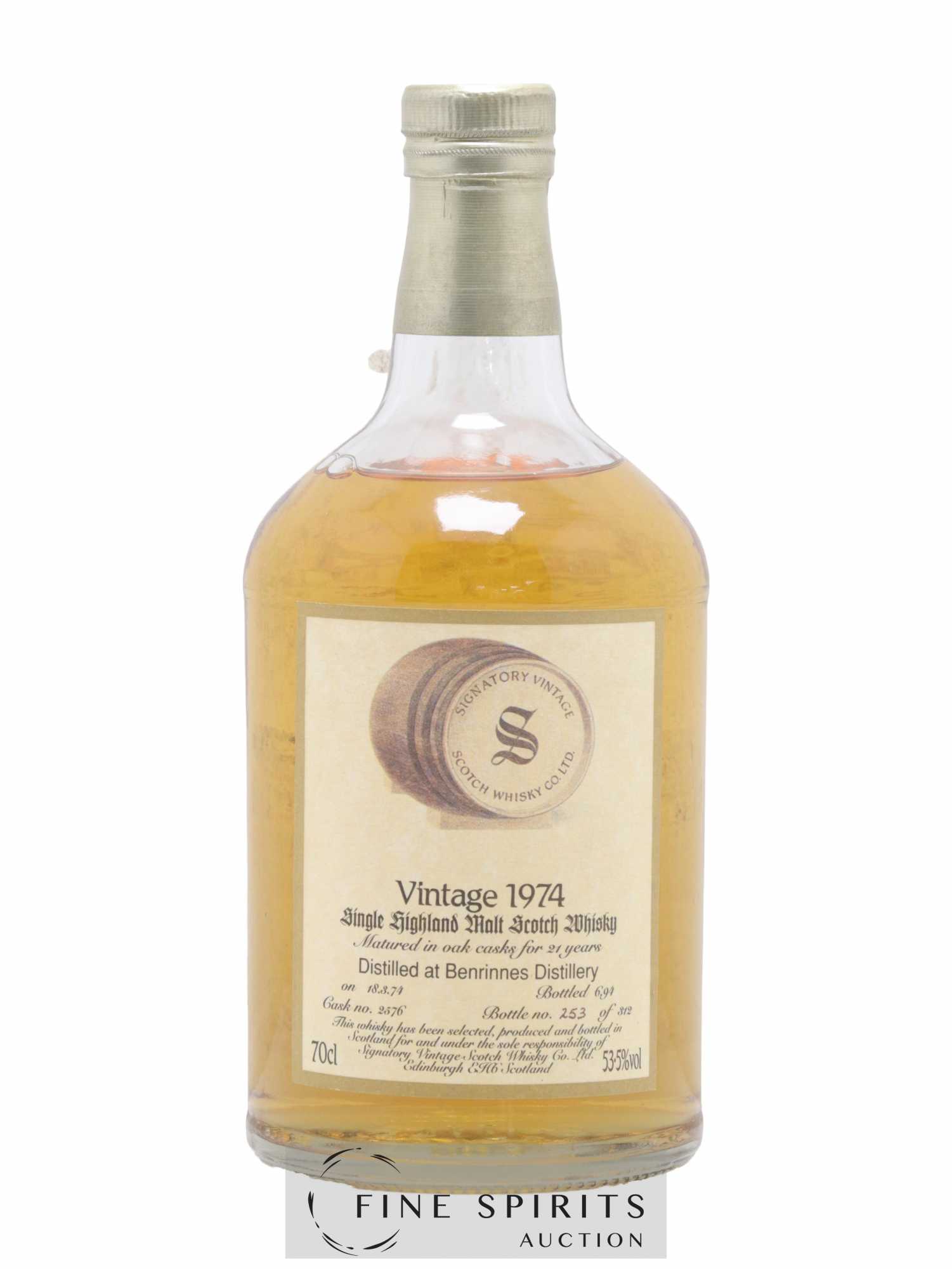 Benrinnes 21 years 1974 Signatory Vintage Cask n°2576 - One of 312 - bottled 1994