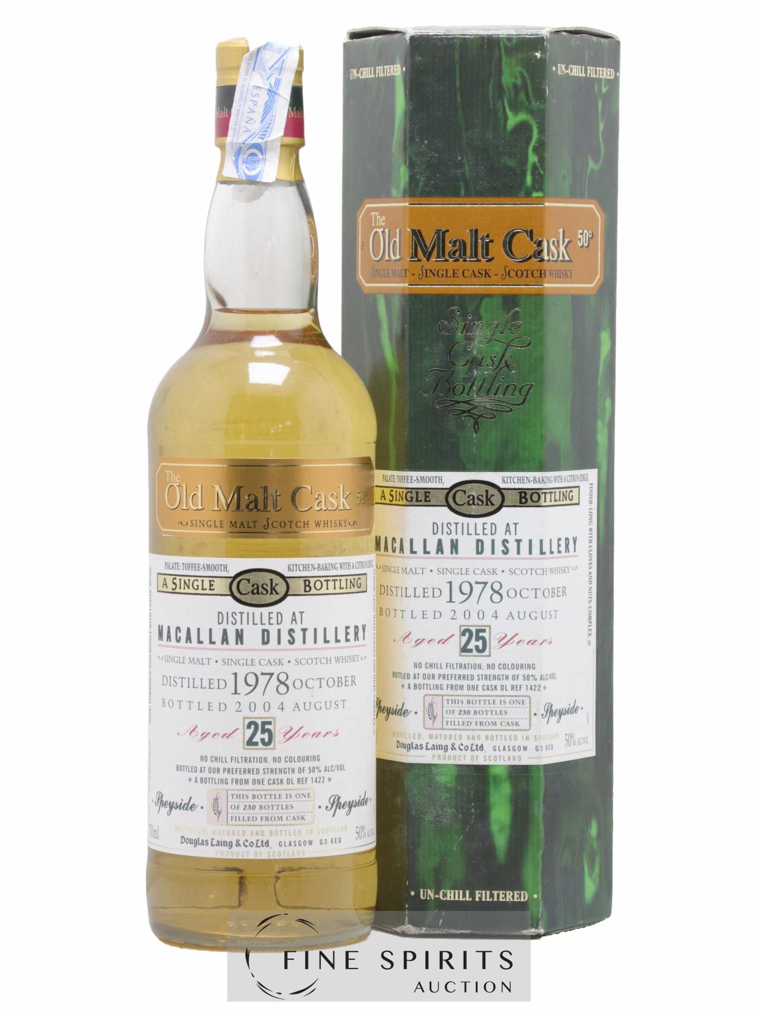 Macallan (The) 25 years 1978 Douglas Laing Cask DL Ref 1422 - One of 230 - bottled 2004 The Old Malt Cask